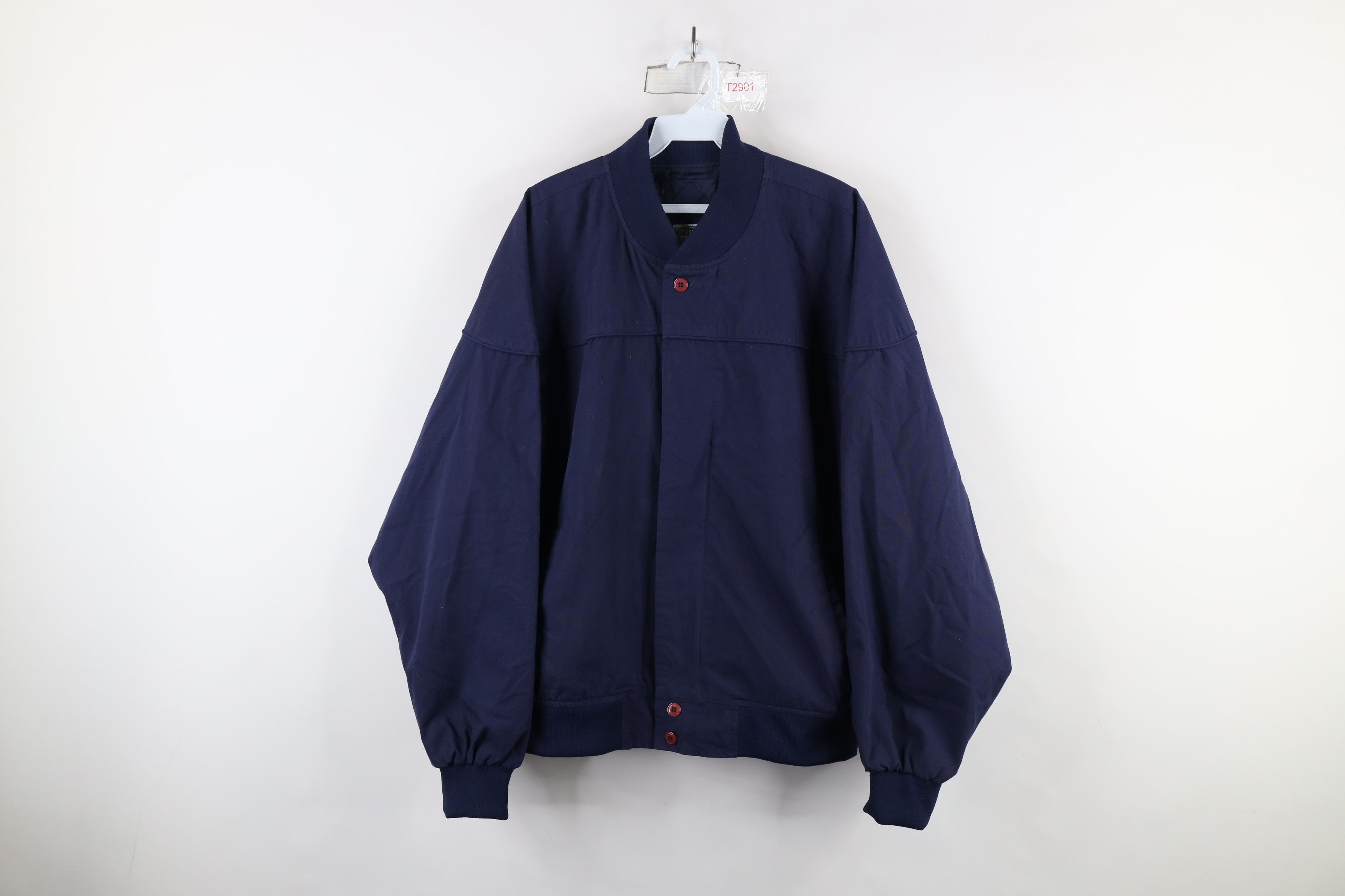 Vintage Vintage 90s Streetwear Blank Racer Bomber Jacket Blue Size ONE SIZE - 1 Thumbnail