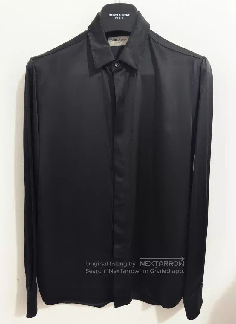 Saint Laurent Paris Saint Laurent Paris size 37 Satin Mulberry Silk Black Samu Size US S / EU 44-46 / 1 - 1 Thumbnail