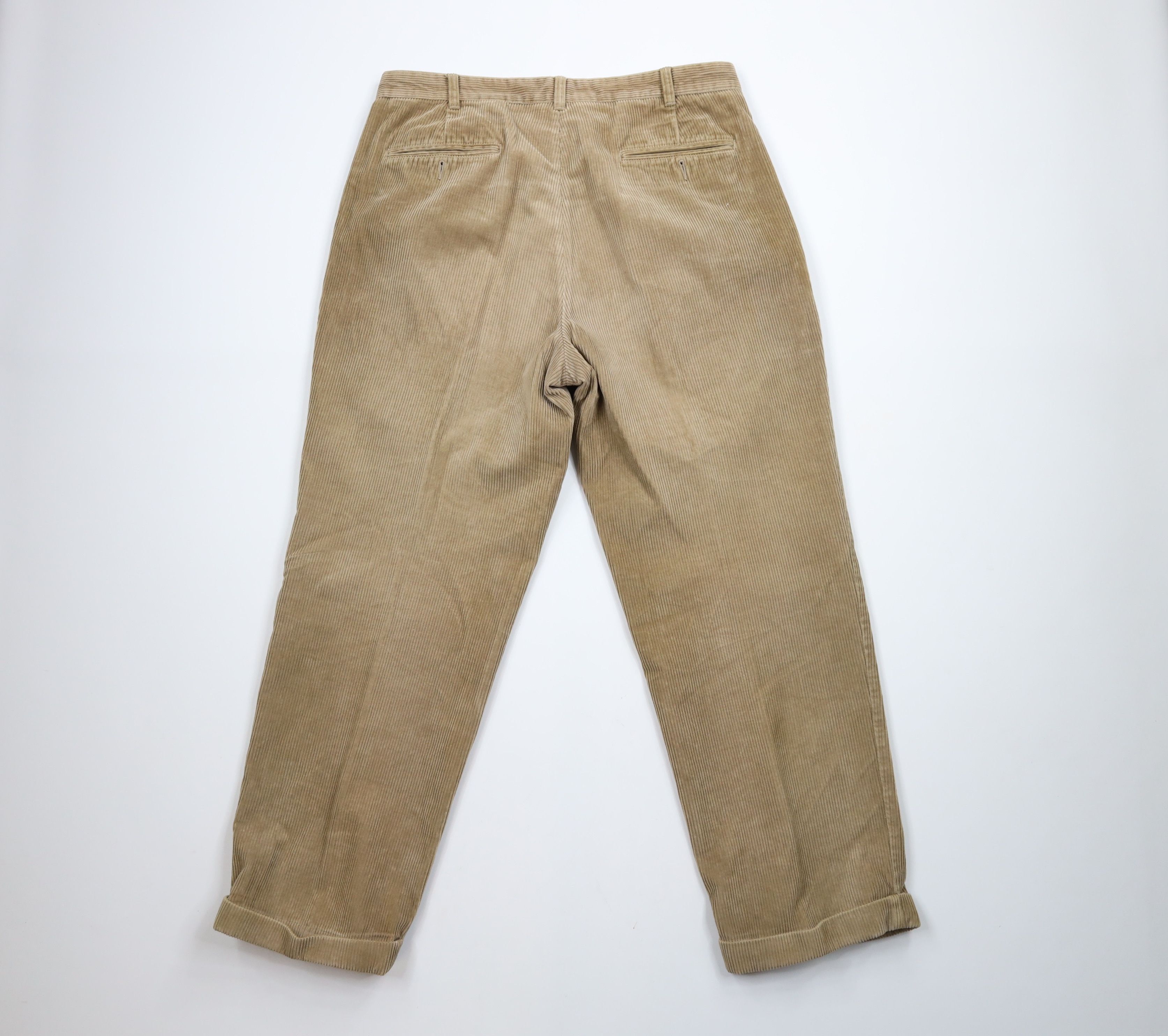 Brooks Brothers × Vintage Vintage 90s Brooks Brothers Pleated Wide Leg Corduroy Pants Size US 36 / EU 52 - 11 Thumbnail