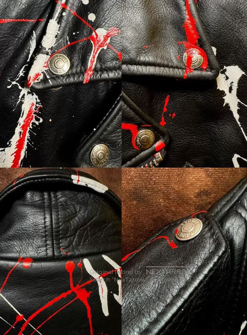 Schott Schott Limited edition hand-painted leather jacket Size US S / EU 44-46 / 1 - 6 Thumbnail