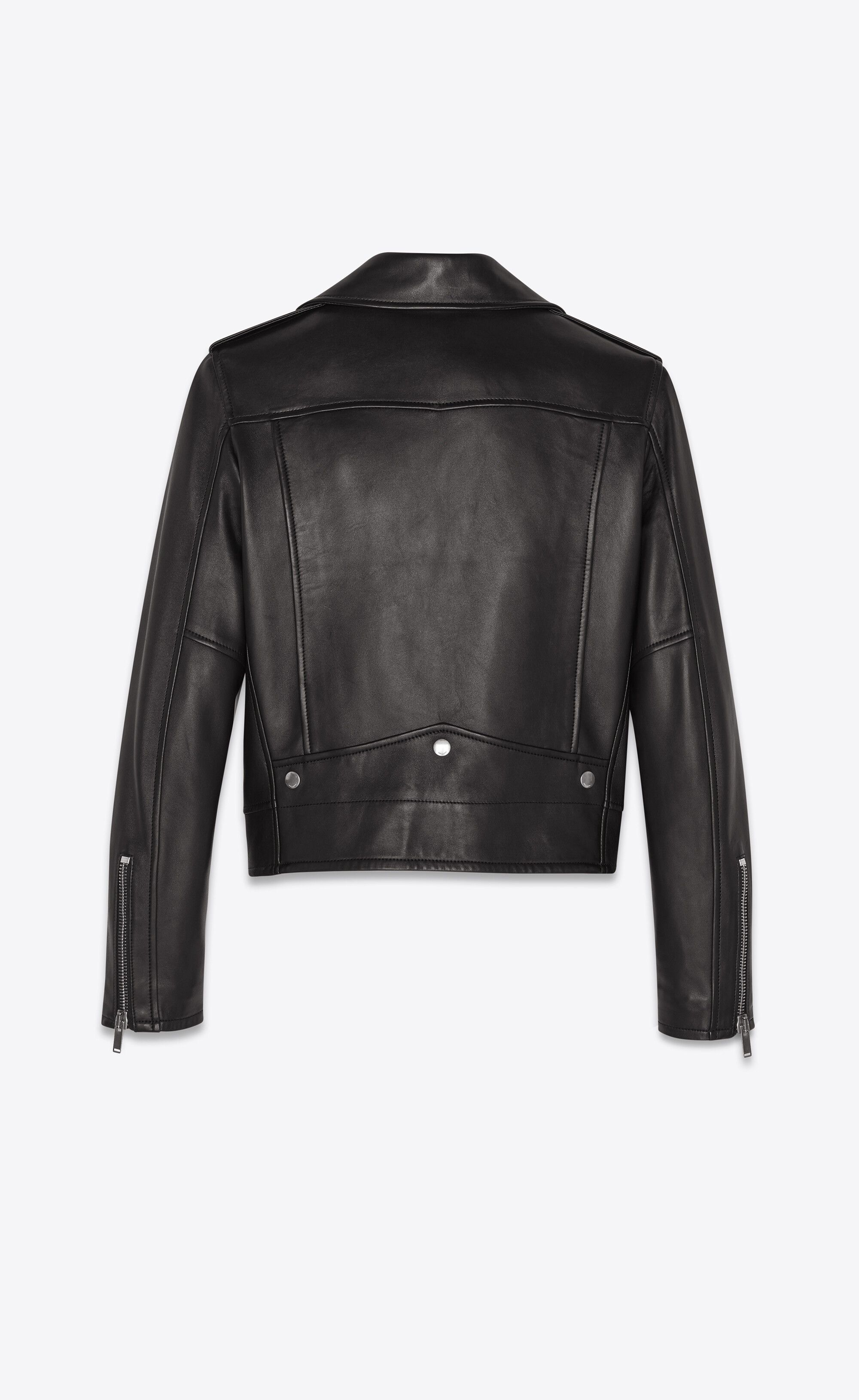 Saint Laurent Paris oc11z1225 484284 Motorcycle Jacket in Plunged Lambskin Size US S / EU 44-46 / 1 - 2 Thumbnail