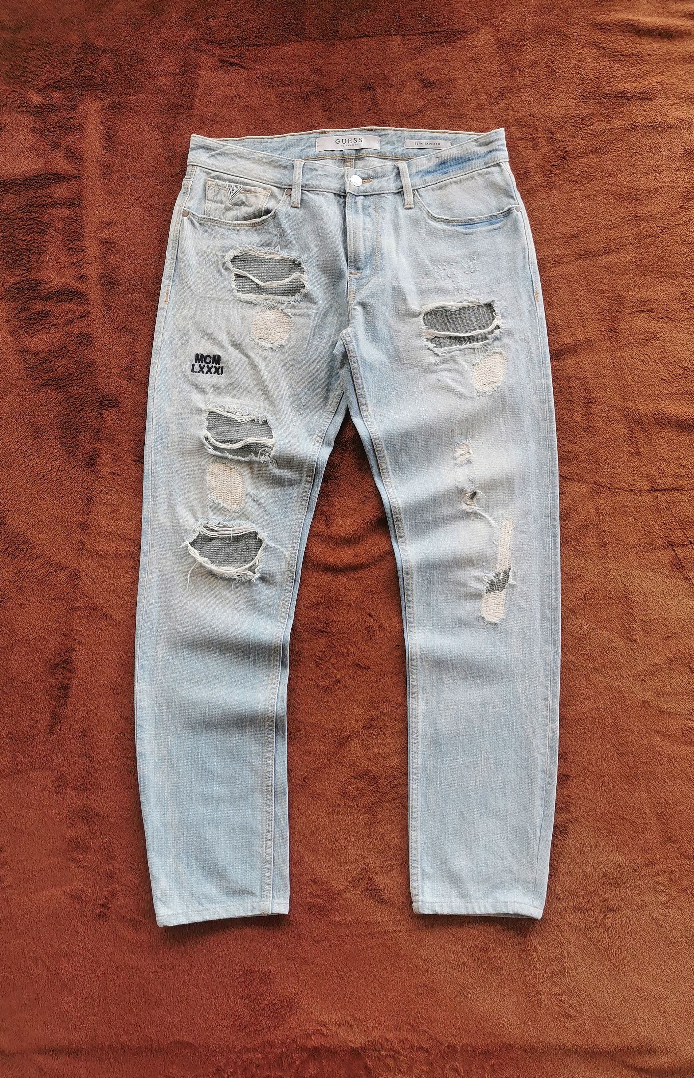 A$AP Rocky × Guess Guess Distressed Denim Jeans With Several Ripped Frayed Size US 33 - 1 Thumbnail