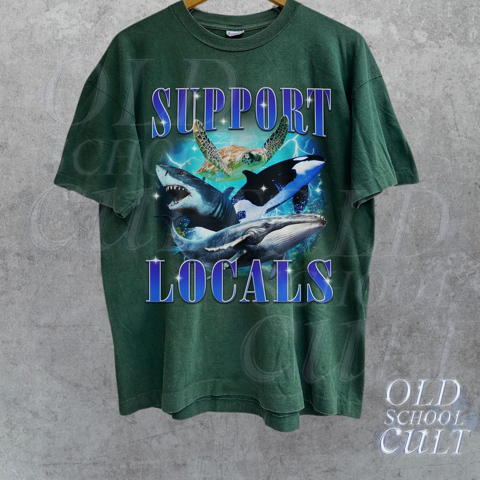 The Unbranded Brand Support Locals Vintage 90s Sea Animal Tshirt Size US L / EU 52-54 / 3 - 3 Thumbnail