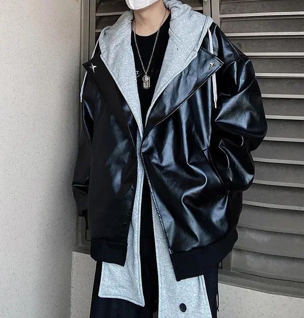 Leather Hirakawa x Ema Black Faux Glossy Leather Coat Size US L / EU 52-54 / 3 - 6 Thumbnail