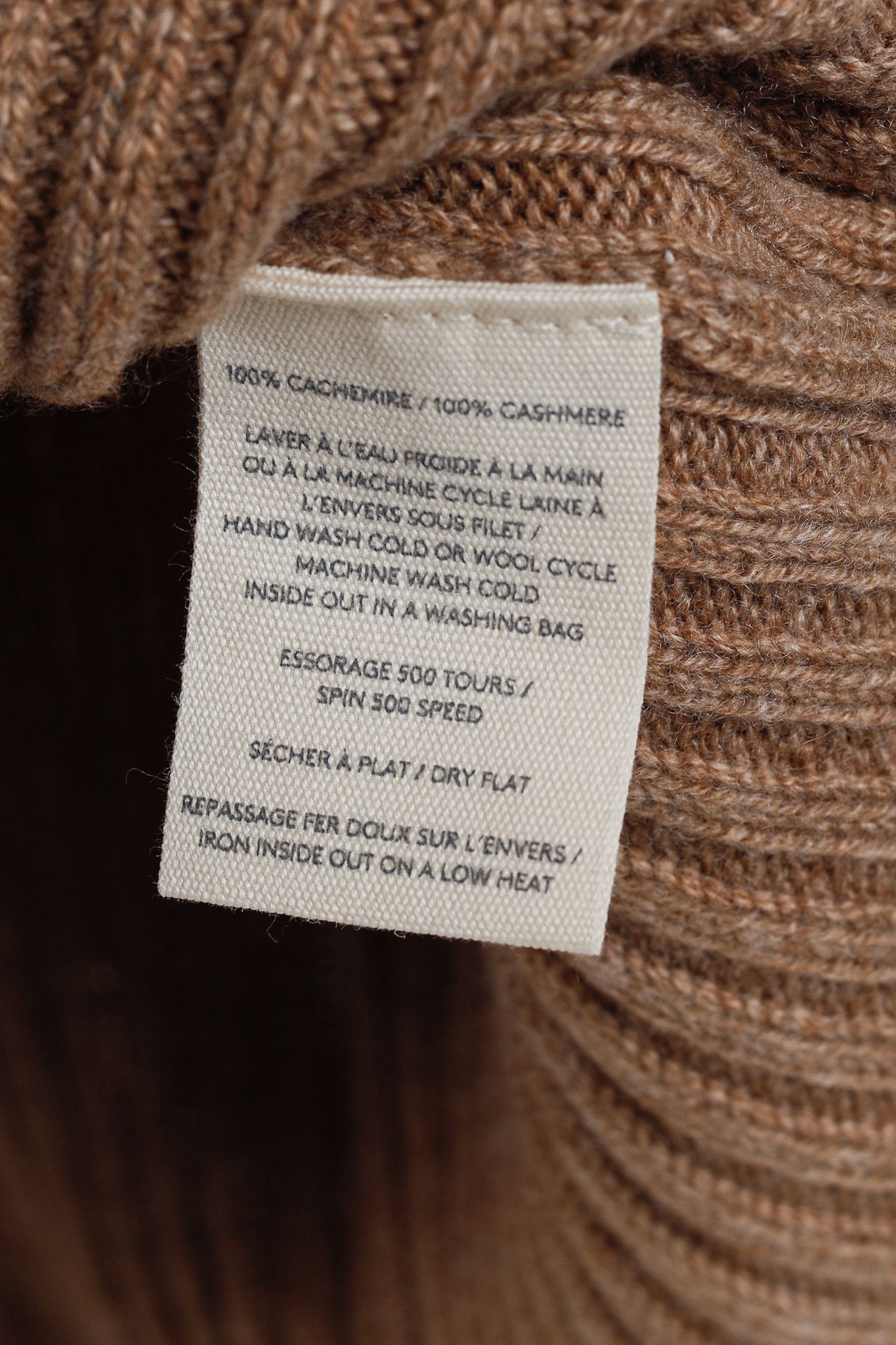 Bompard Eric Bompard Caramel Cashmere Ribbed Round Neck Jumper Size M / US 6-8 / IT 42-44 - 8 Thumbnail