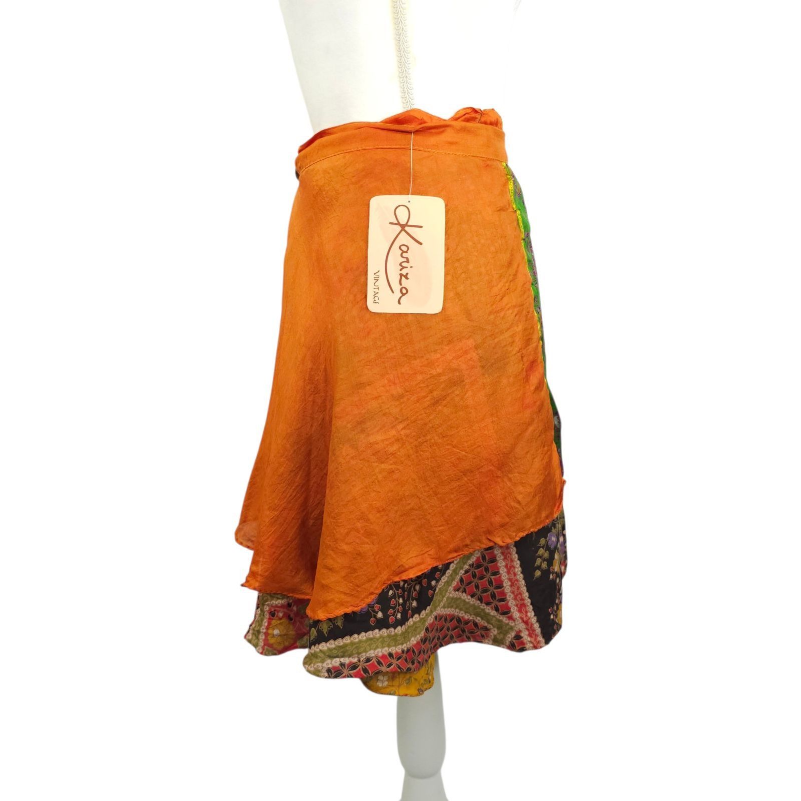 Other Kariza Vintage Wrap Skirt OSFM Silk Blend Boho Indie Fairy Size 24" / US 00 / IT 34 - 7 Thumbnail