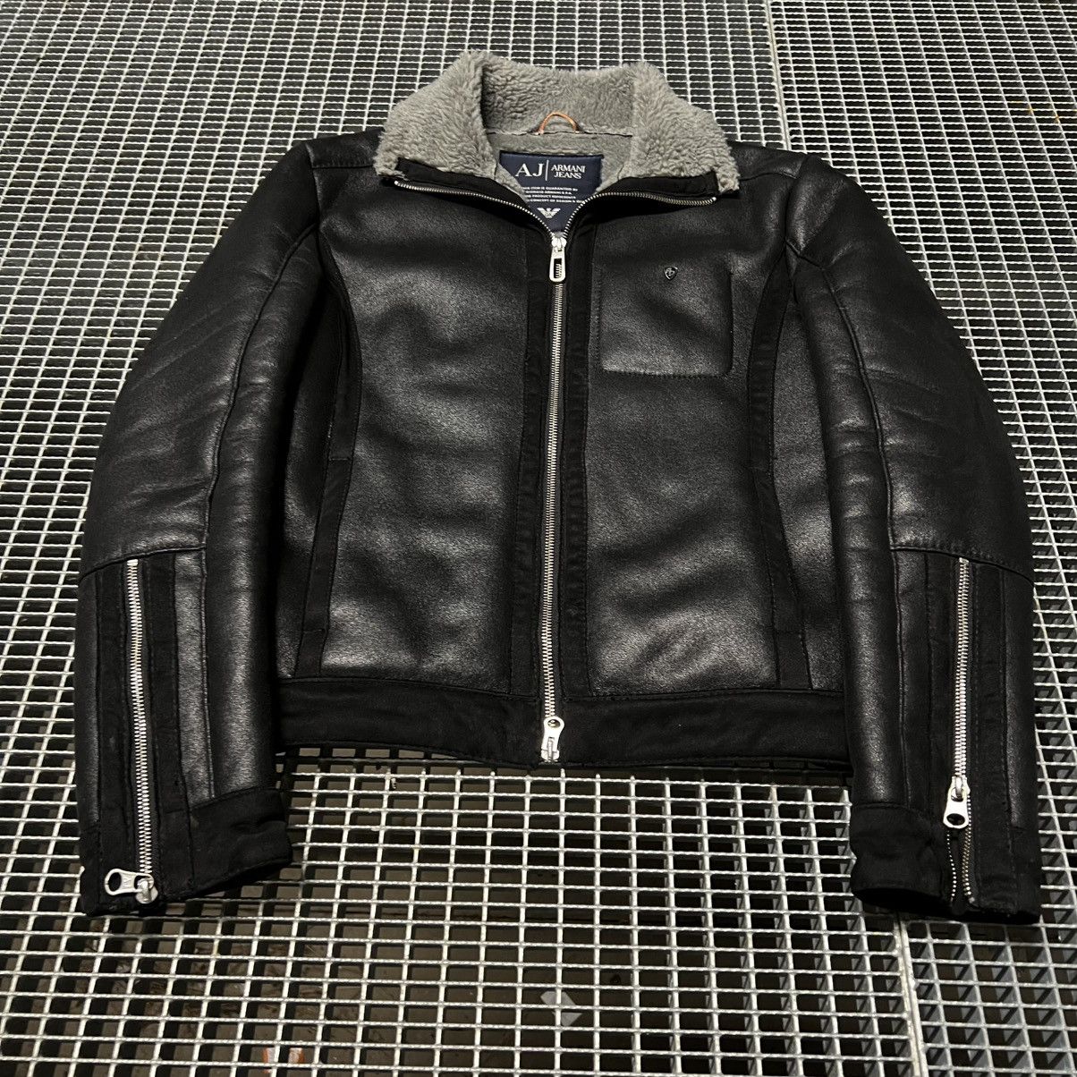 Armani Armani Jeans Shearling Leather Jacket Japan Style 🔥🔥🔥SlimFit Size US S / EU 44-46 / 1 - 3 Thumbnail