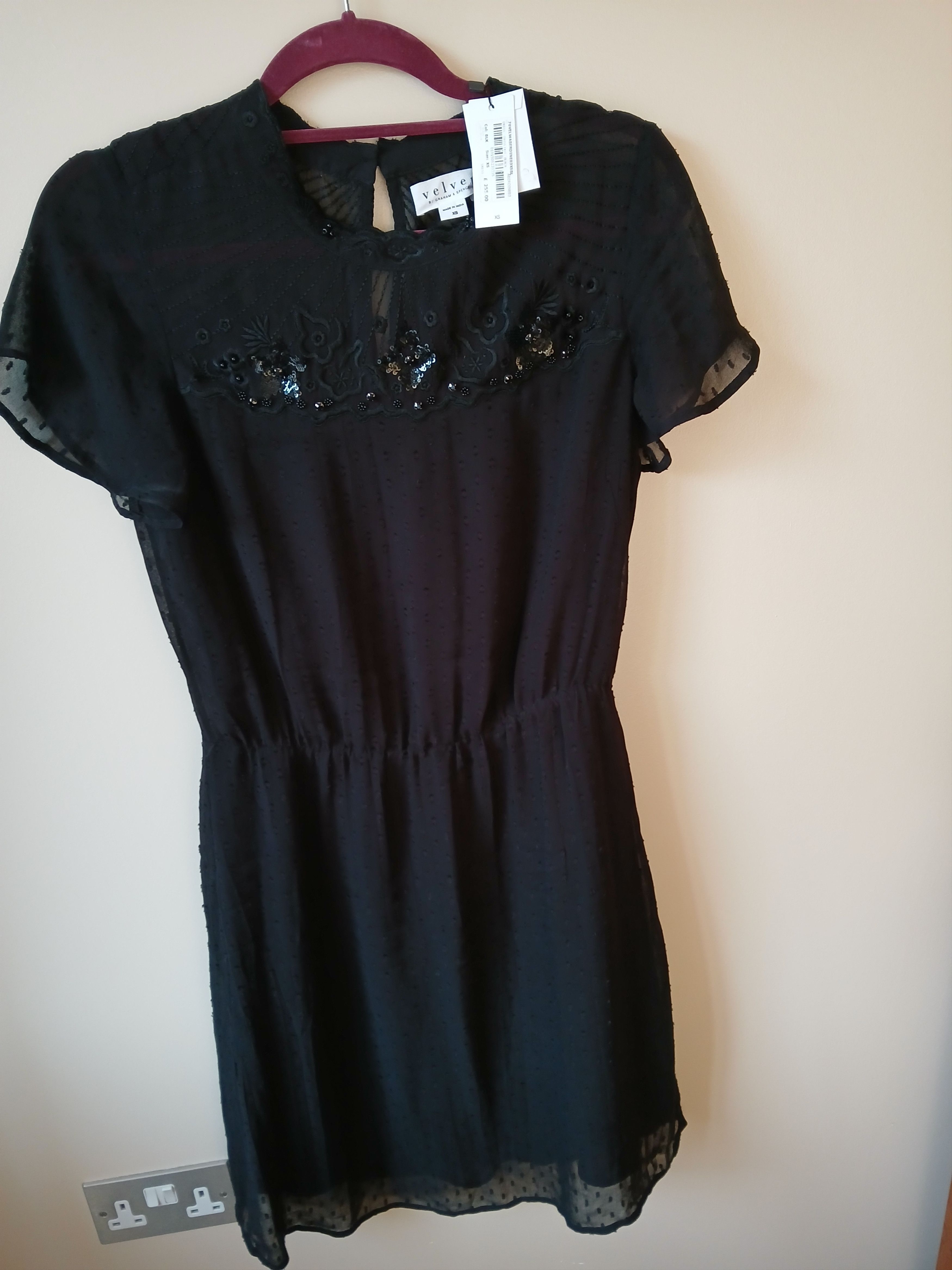 Velvet Black "Velvet By Graham @ Spencer "dress Size XS / US 0-2 / IT 36-38 - 2 Thumbnail