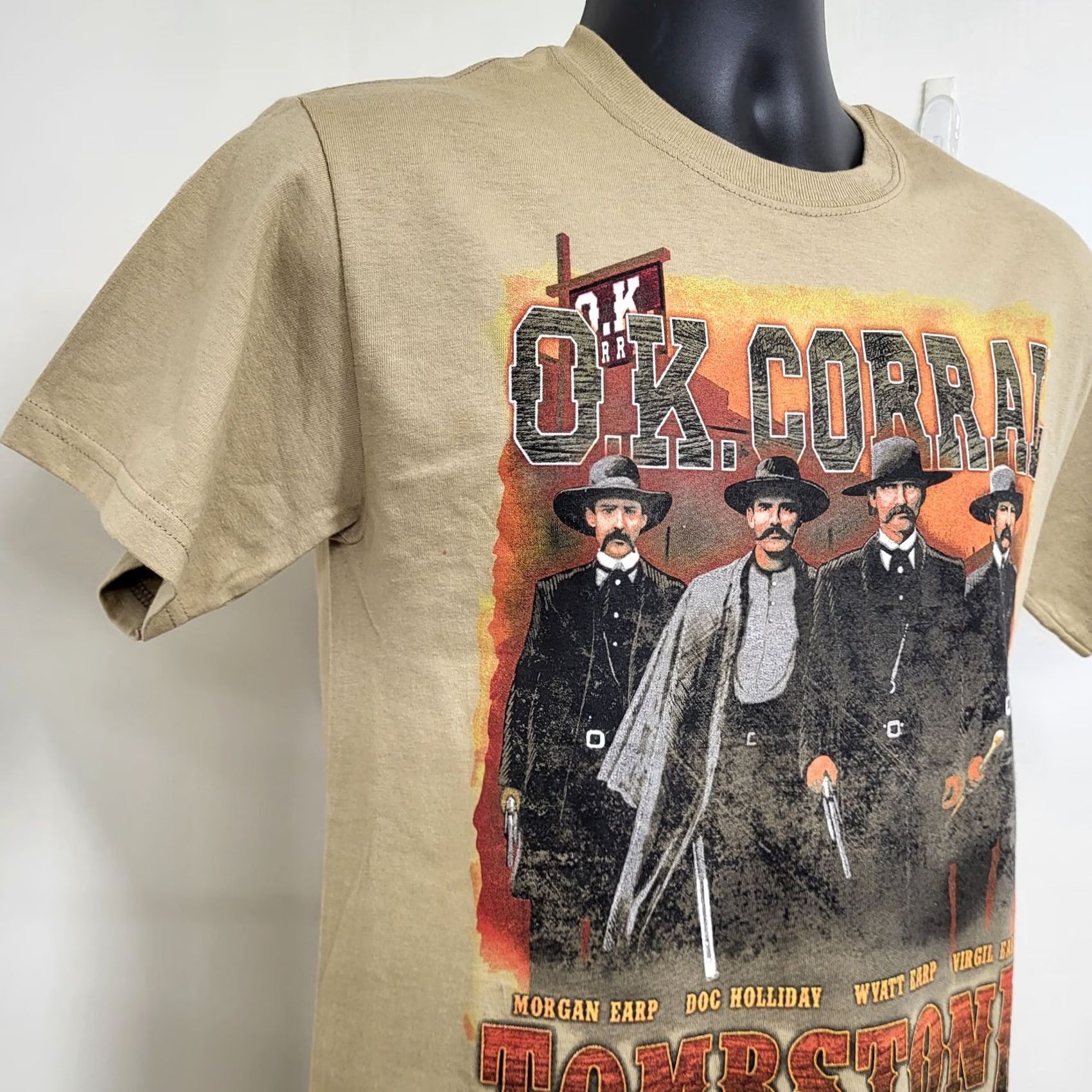 Gildan VINTAGE Gildan Tombstone Tshirt Mens Size Small Tan Movie Poster Cowboy Legend Shirt Size US S / EU 44-46 / 1 - 3 Thumbnail