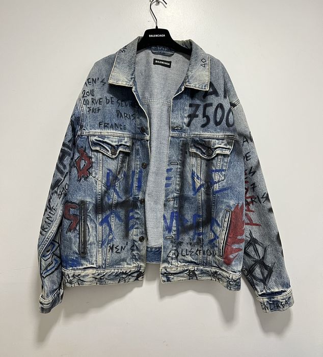 Balenciaga Balenciaga Graffiti Denim Jacket | Grailed