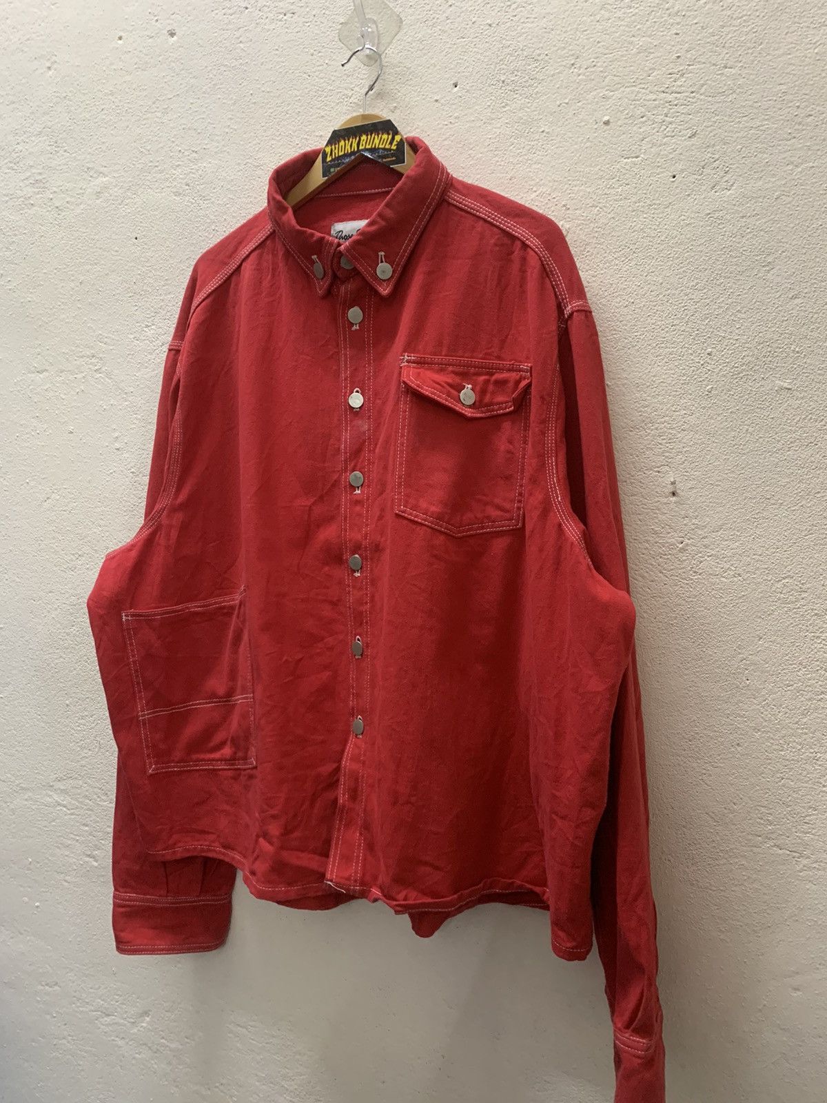 Japanese Brand Women Casual Denim Jacket Frayed Buttom up Long Sleeve Size 4XL / US 24-26 - 2 Thumbnail