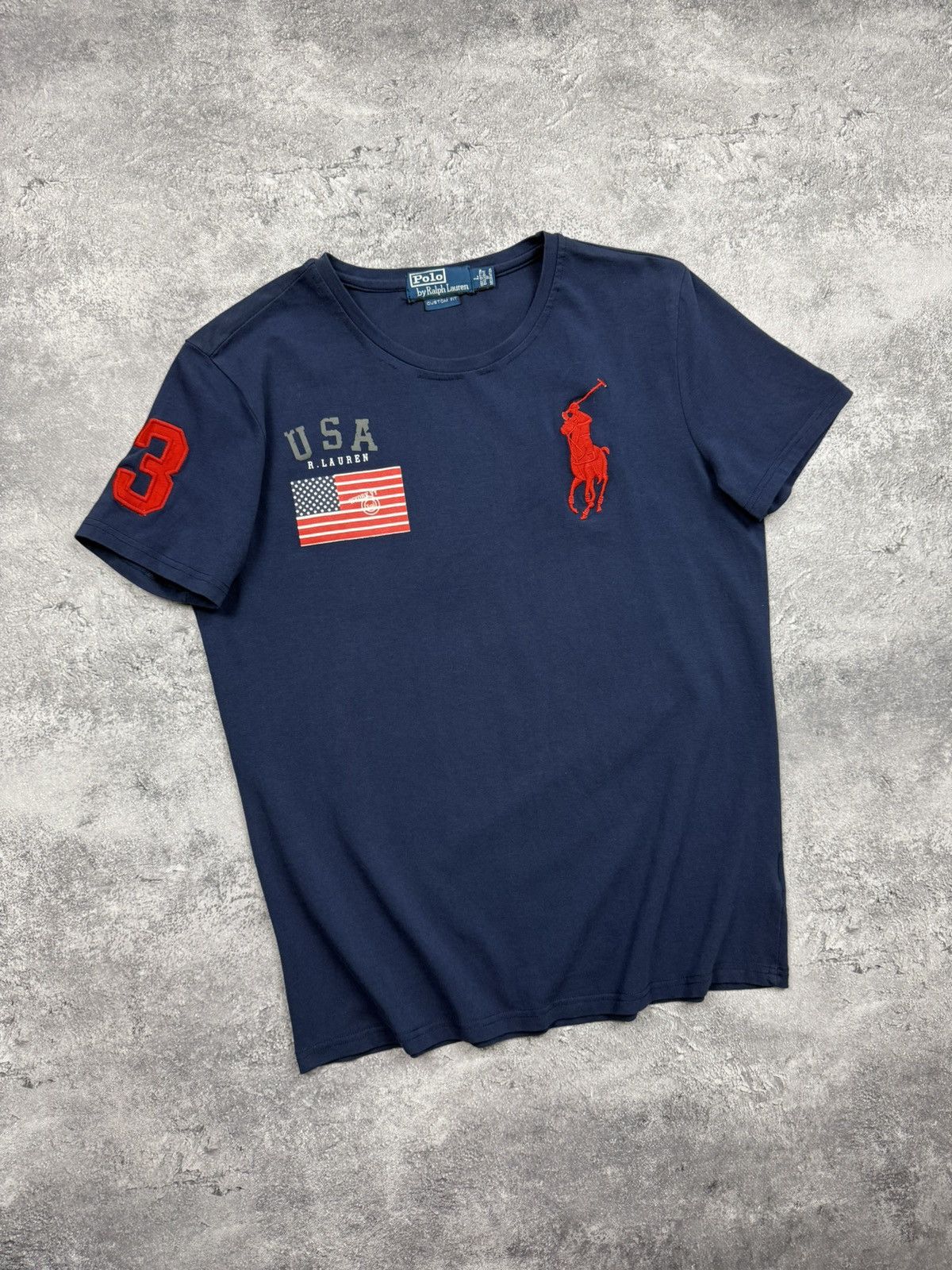 Polo Ralph Lauren Polo Ralph Lauren USA Flag #3 Big Pony T-Shirt Hype Y2K Size US L / EU 52-54 / 3 - 3 Thumbnail