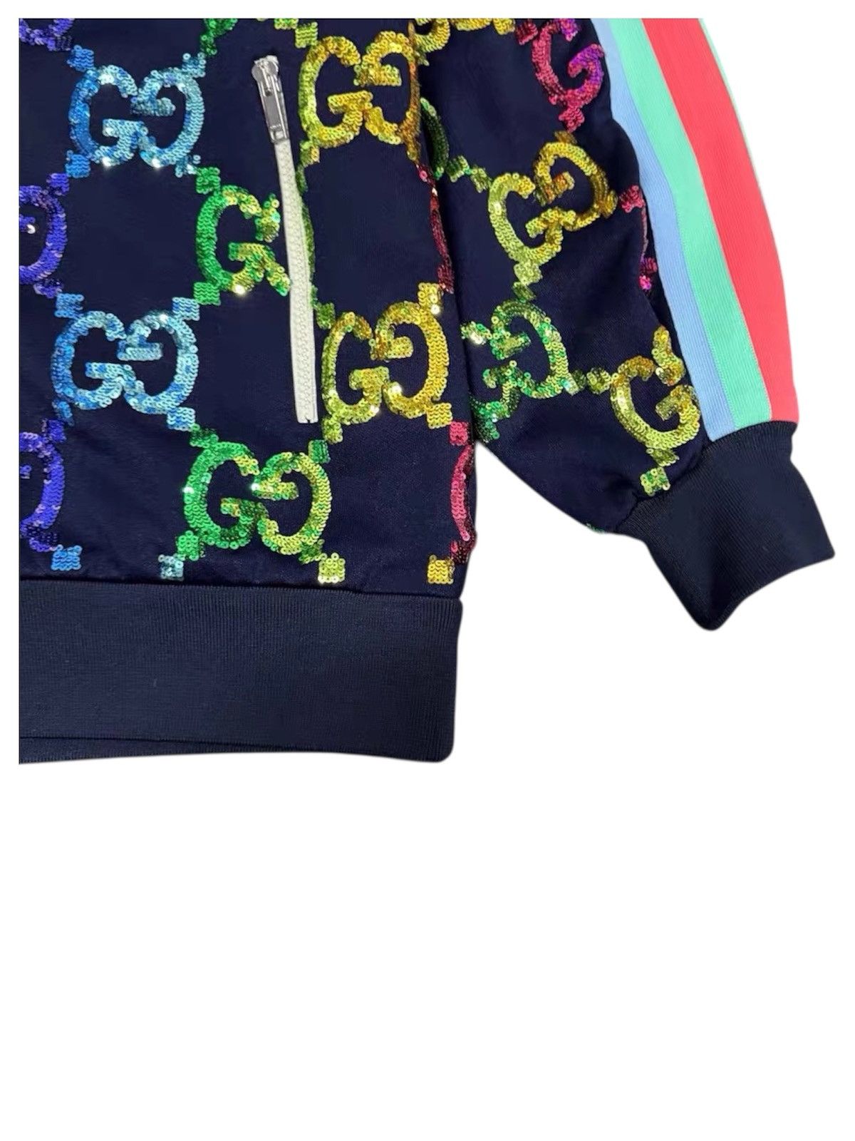 Gucci Gucci GG XS Rainbow Sequin Track Zipper Jacket Size XS / US 0-2 / IT 36-38 - 3 Thumbnail