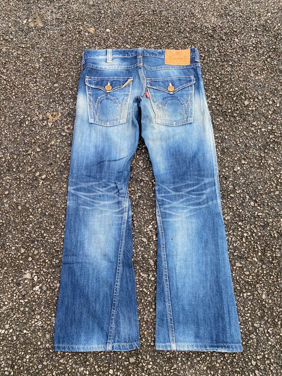 Edwin 💥FLARE 💥VINTAGE EDWIN BLUE TRIP DISTRESSED DENIM Size US 34 / EU 50 - 1 Thumbnail