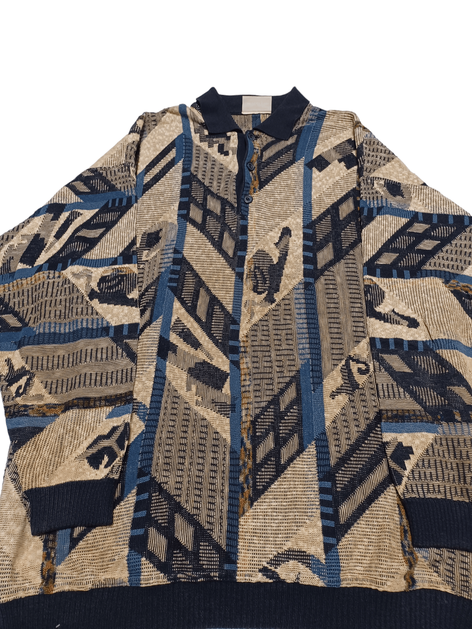 Vintage Coogi Style Vintage Knit Quarter 1/4 Button Knitted Sweater Size US M / EU 48-50 / 2 - 3 Thumbnail