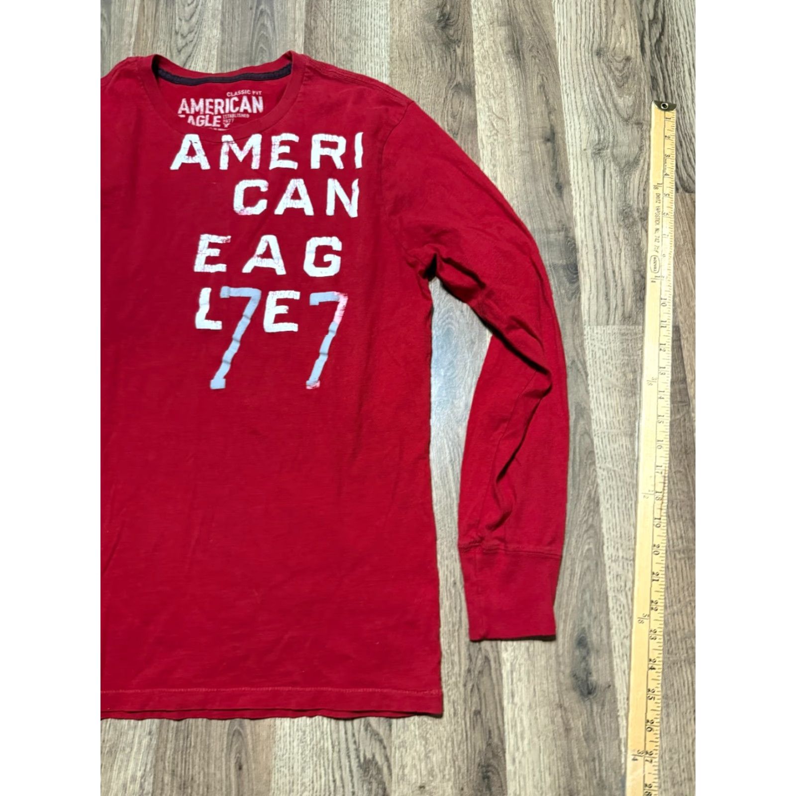 American Eagle Outfitters American Eagle Outfitters Shirts Men's M Red Long Sleeve Crew Neck Logo Print Size US M / EU 48-50 / 2 - 3 Thumbnail