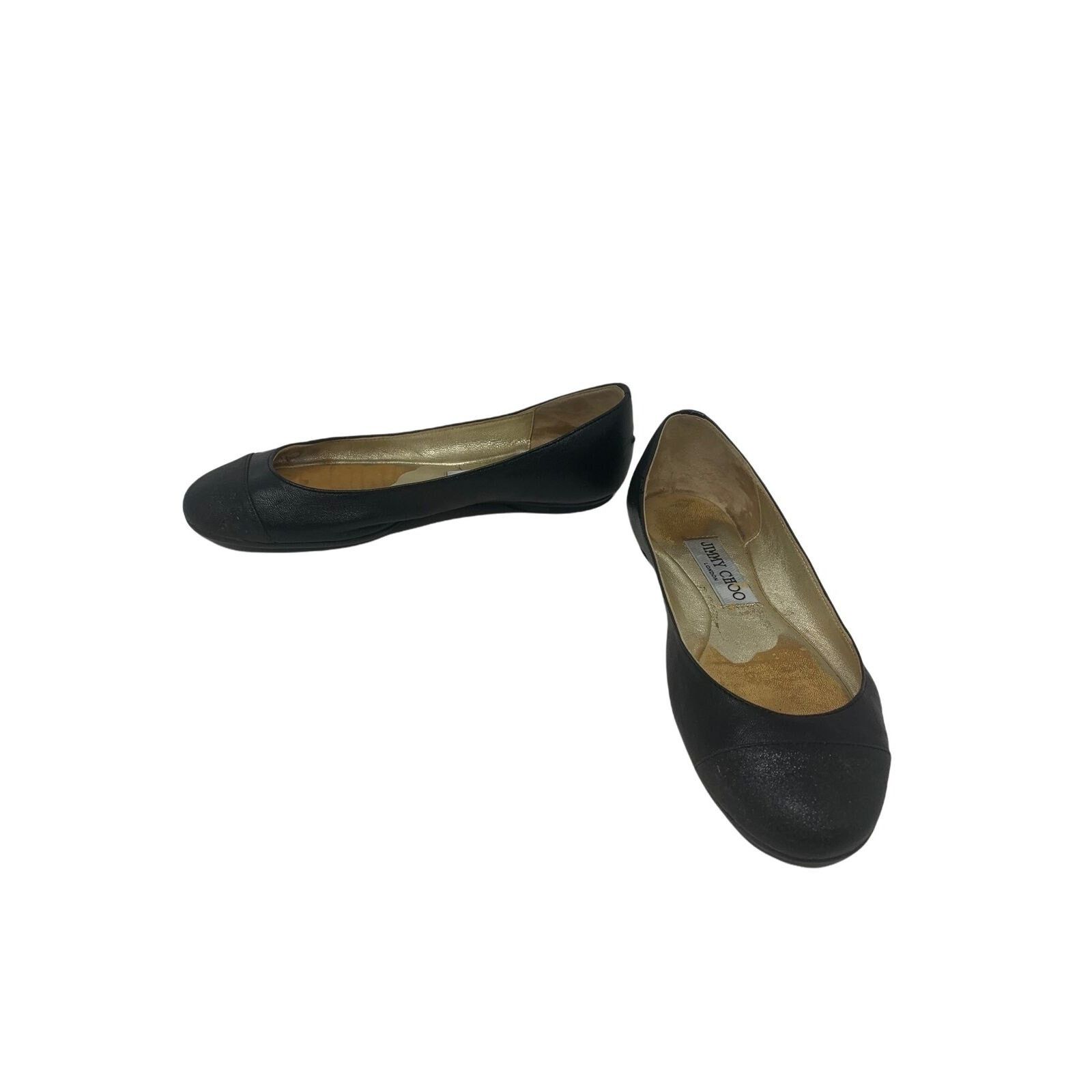 Jimmy Choo Jimmy Choo black ballerina flat leather shoes size 36 - US 6 Size US 6 / IT 36 - 10 Thumbnail