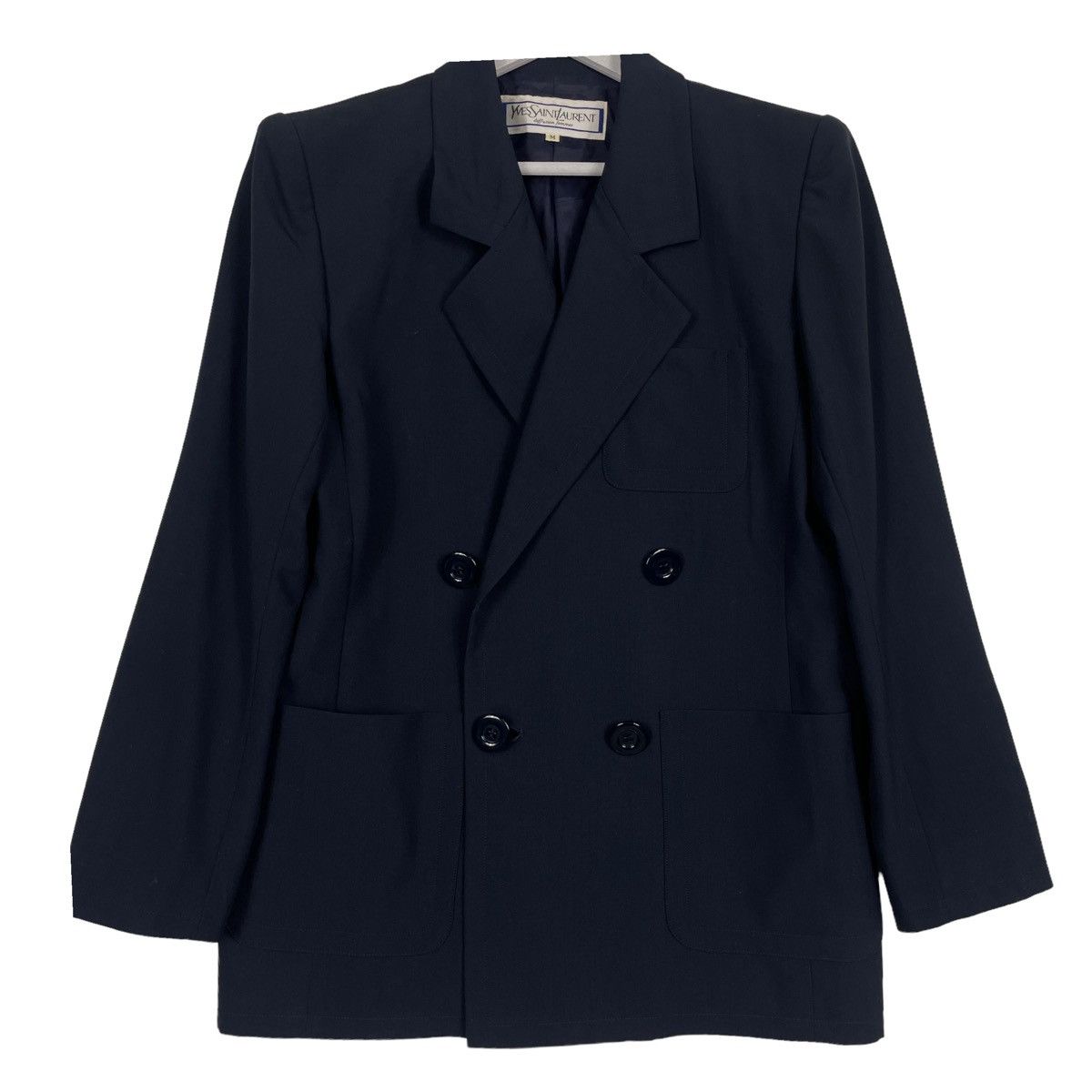 Vintage × Yves Saint Laurent 💥YVES SAINT LAURENT NAVY COAT BLAZER JACKET Size M / US 6-8 / IT 42-44 - 5 Thumbnail