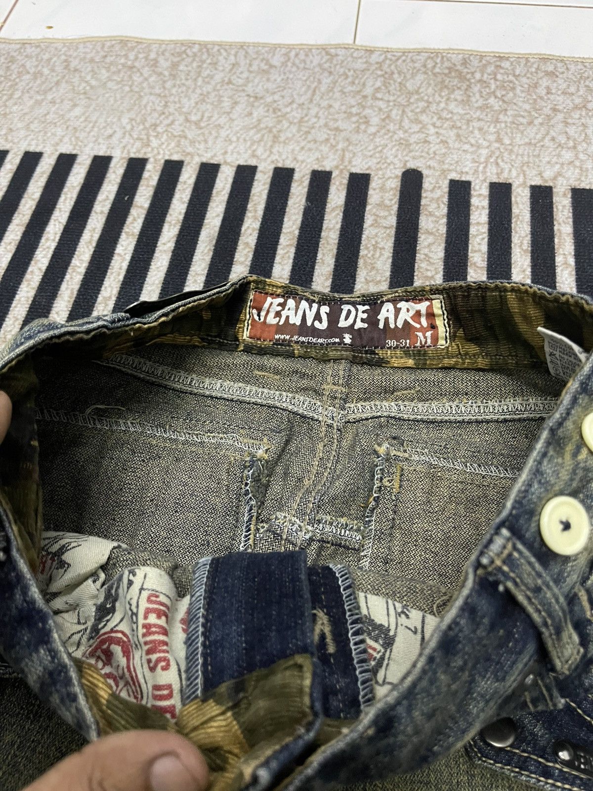 If Six Was Nine 2000s JEANS DE ART WASHABLE MULTIPOCKET JEANS RARE Size US 29 - 9 Thumbnail