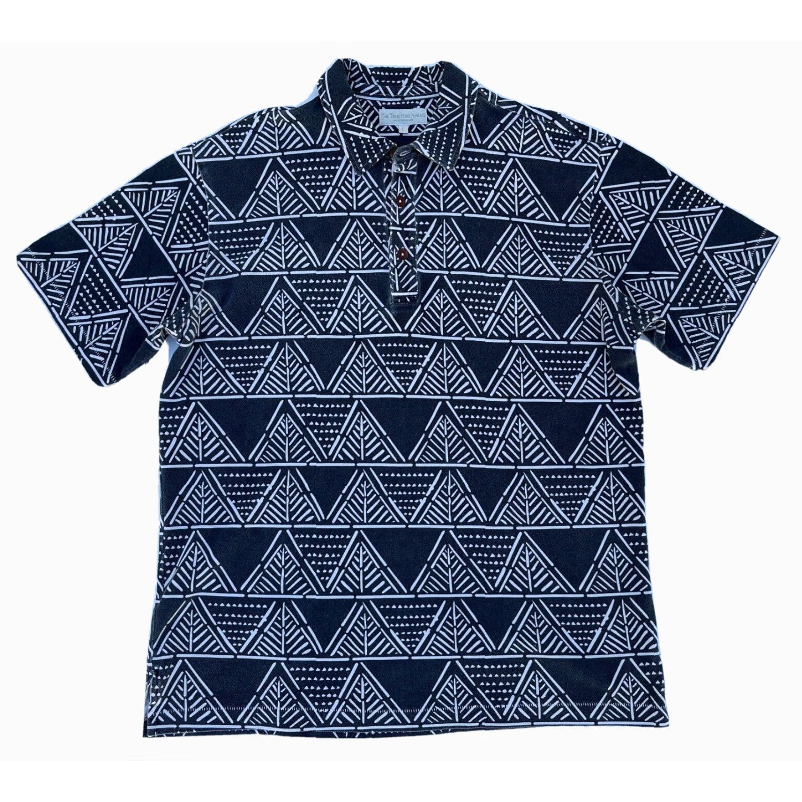The Territory Ahead The Territory Ahead Polo Shirt All Over Print Sz L Mens Polo Shirt Dark Gray 100% Cotton Geometric Pattern Vintage? (omit vintage since not specified) Size US L / EU 52-54 / 3 - 2 Thumbnail