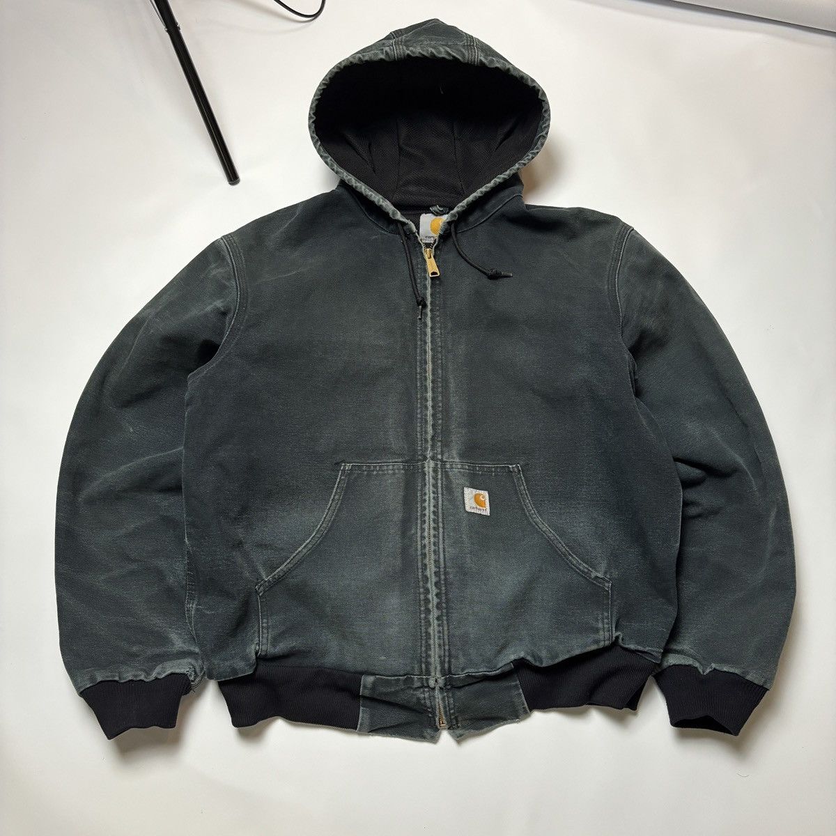 Pre-owned Carhartt X Vintage Crazy Carhartt Active Detroit Faded Jacket In Black