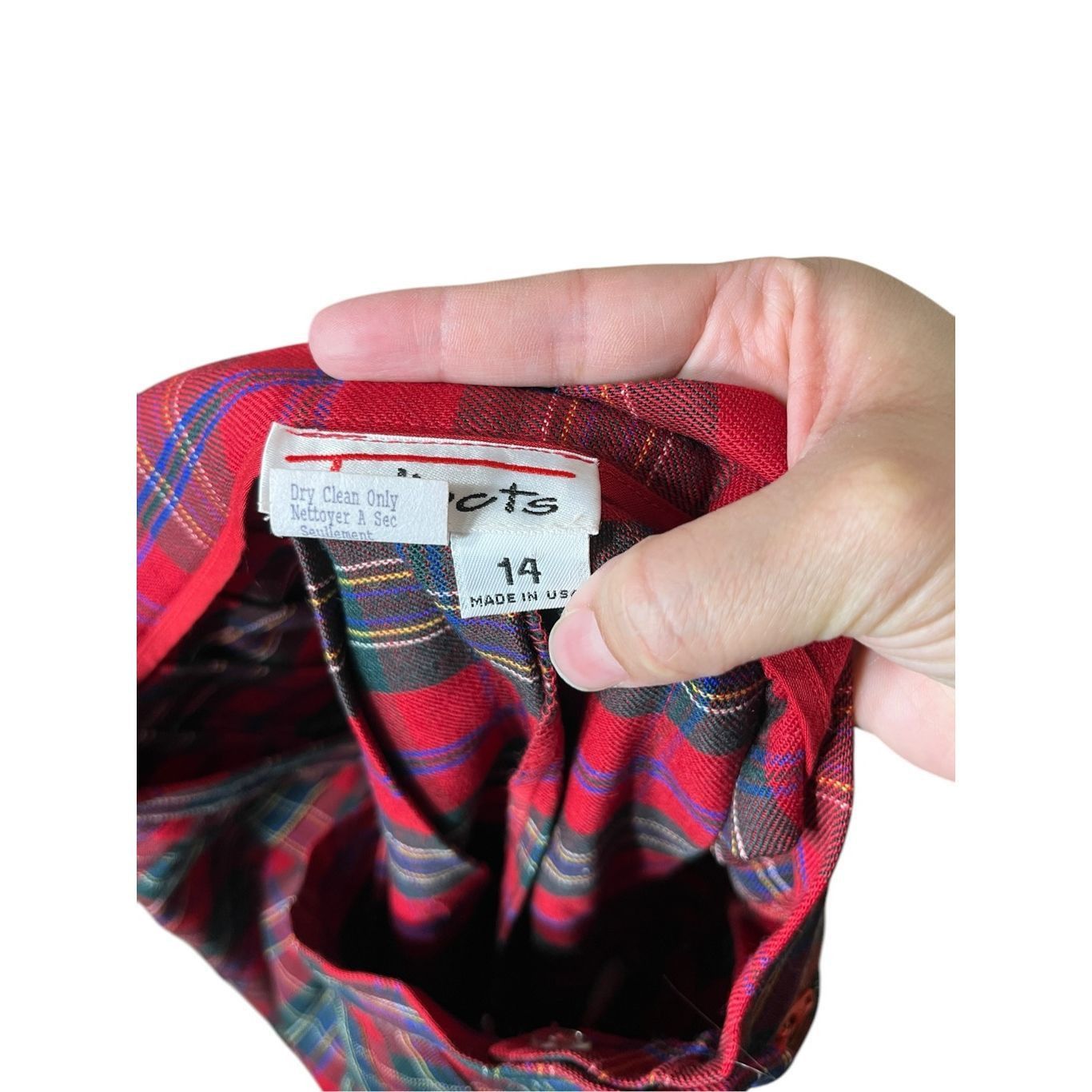 Other Vintage Talbots Size 14 Christmas Plaid 100% Wool Pleated Sk Size 36" / US 14 / IT 50 - 7 Thumbnail