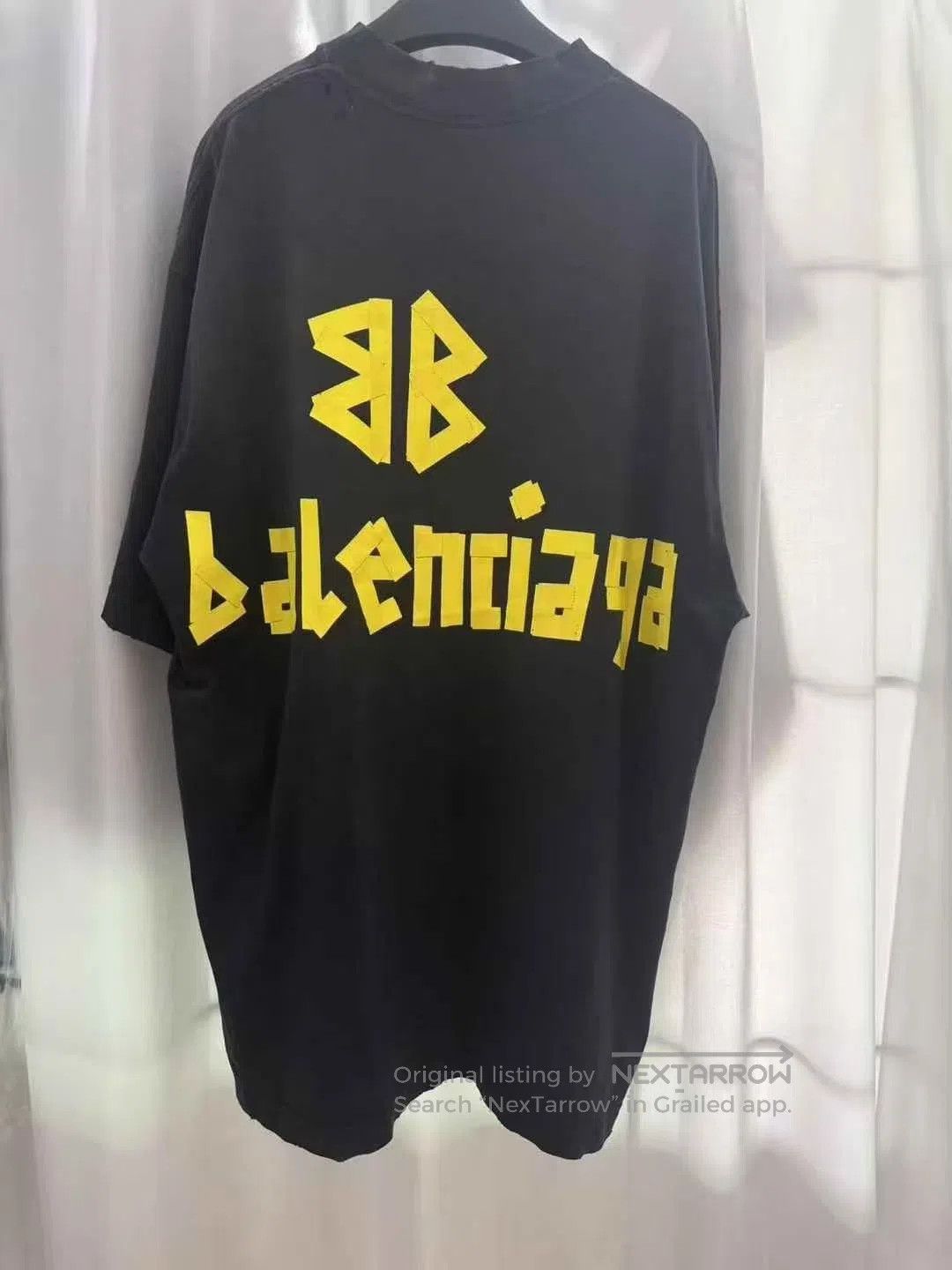 Balenciaga Balenciaga Black Front and Back Tape Destroyed Short Sleev Size US M / EU 48-50 / 2 - 2 Thumbnail