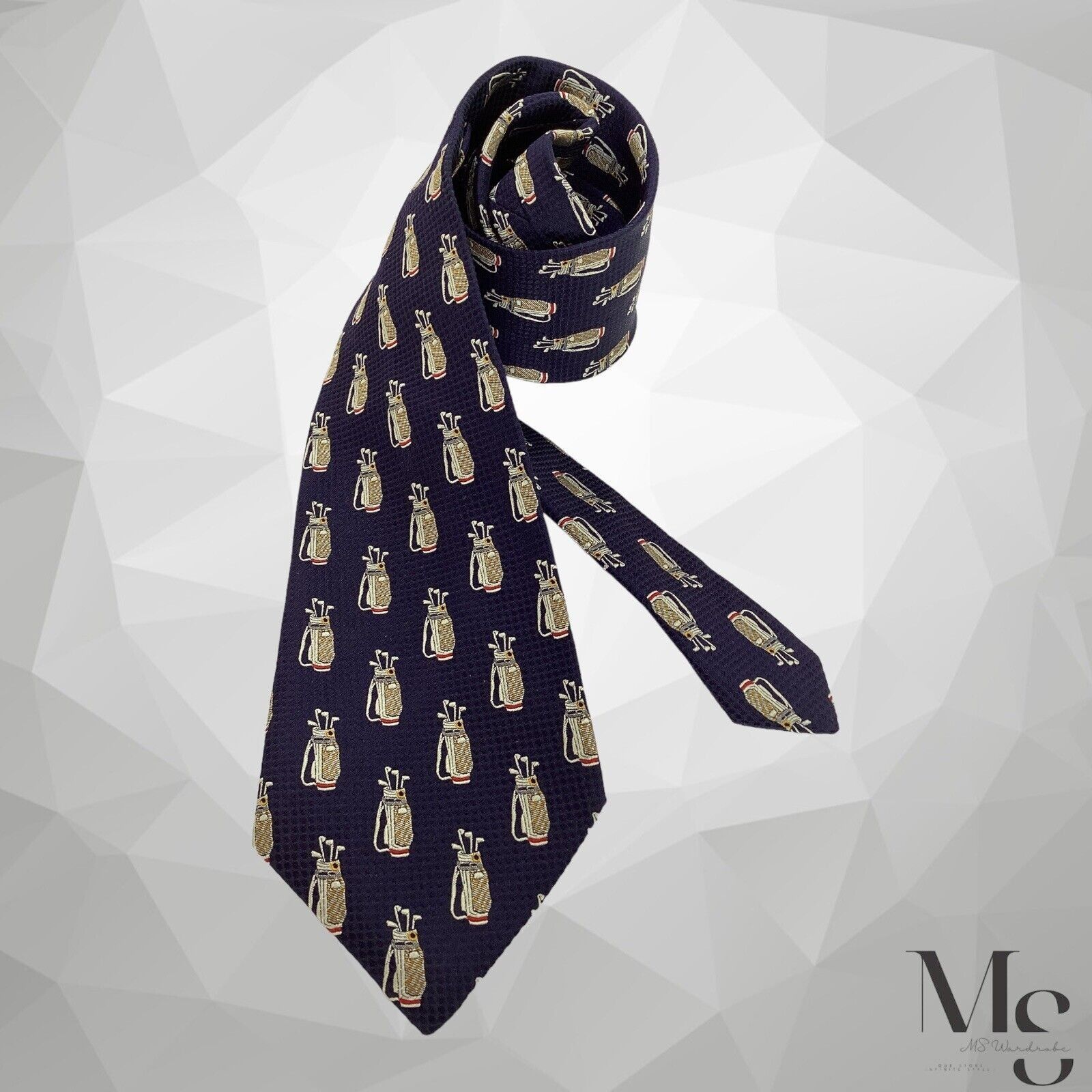 Church's CHURCH’S Blue Golf Bags Print Silk Tie Made In England W:3.7 Size ONE SIZE - 1 Thumbnail