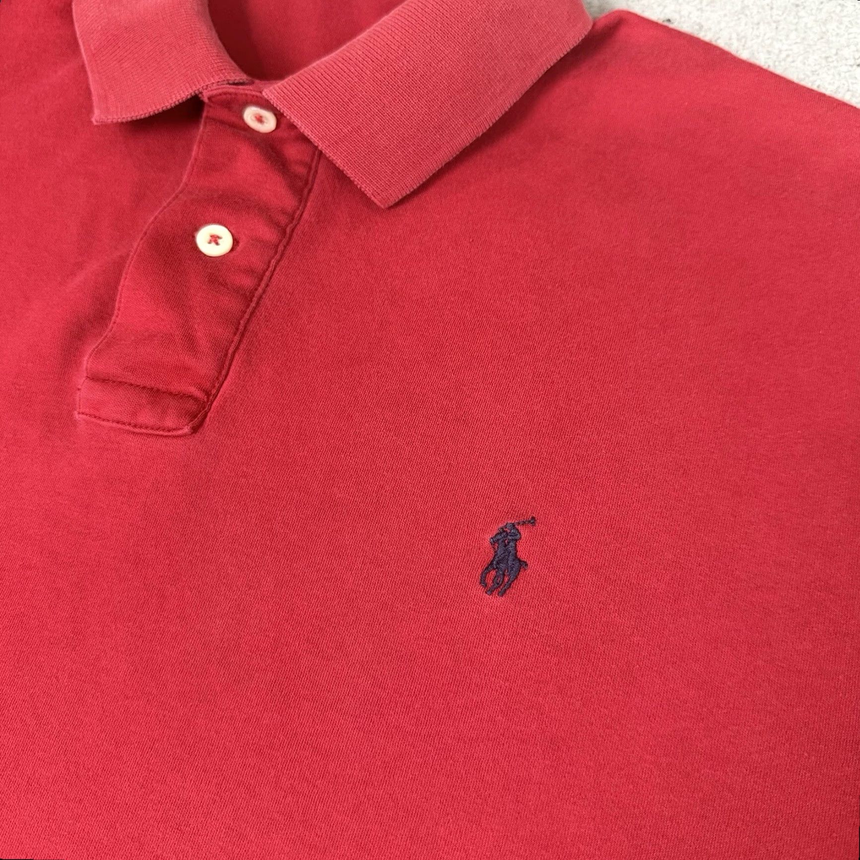 Polo Ralph Lauren Polo Ralph Lauren Shirt Mens L Red Stretch Casual Distressed Essential Pony Polo Shirt Size US L / EU 52-54 / 3 - 3 Thumbnail