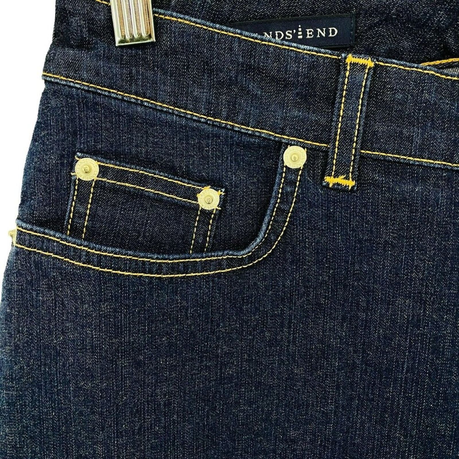 Lands' End Lands' End Womens Dark Wash Denim Size 4 Size 27" / US 4 / IT 40 - 3 Thumbnail