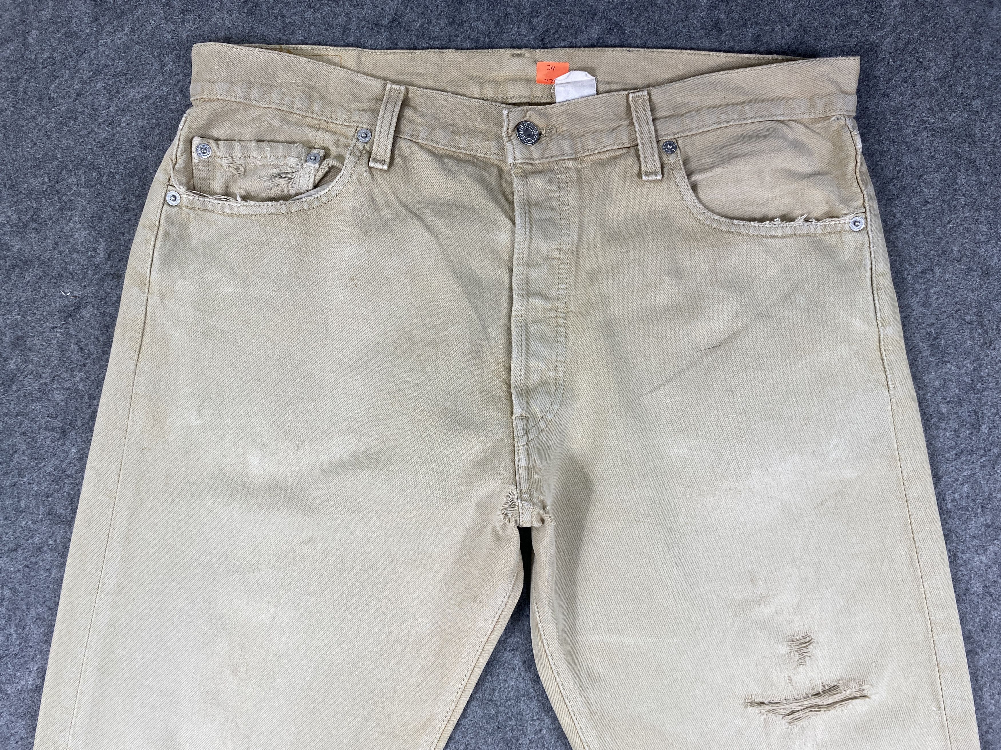Levi's Khaki Vintage Levi's 501 Jeans 36x31 Denim -JN2247 Size US 35 - 3 Thumbnail
