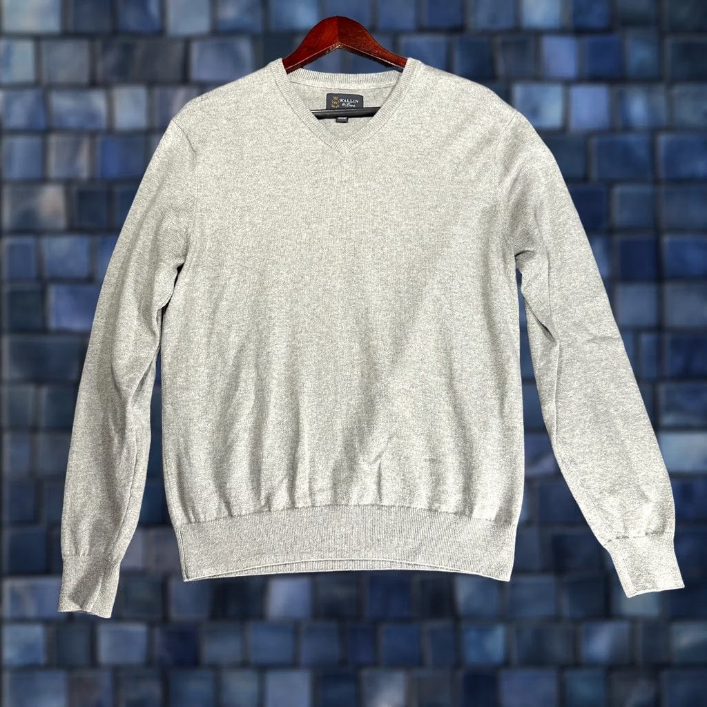 Banana Republic Banana Republic Sweater Mens M Gray Cashmere Cotton Pullover Rib Hem V-Neck Ribbed Cuffs Classic Modern Knit Pullover Fall Winter Casual Business Size US M / EU 48-50 / 2 - 1 Thumbnail