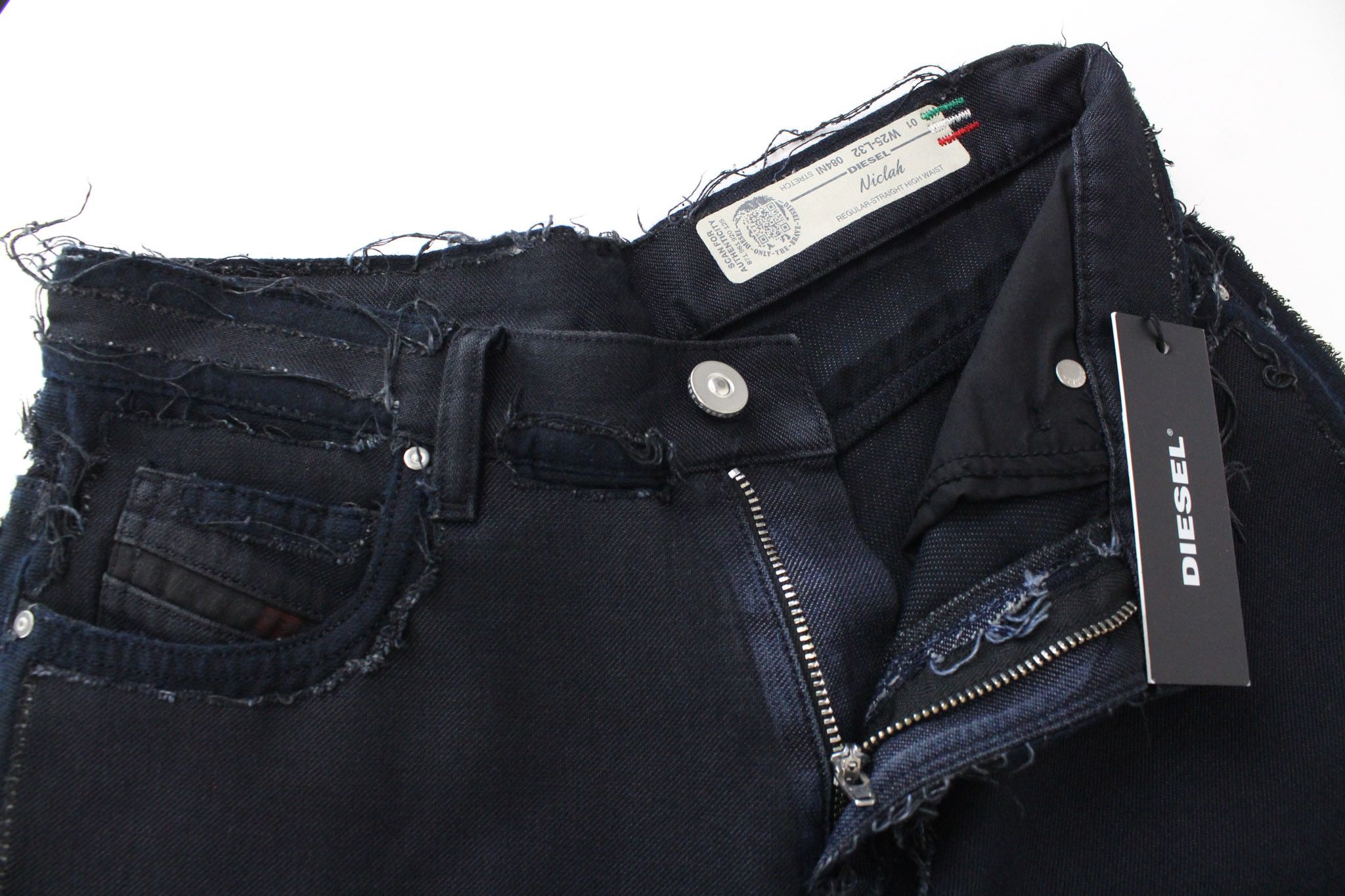 Diesel NICLAH 084NI W25/L32 Blue High Waist Jeans 70520 Size 25" / US 0 / IT 36 - 5 Thumbnail