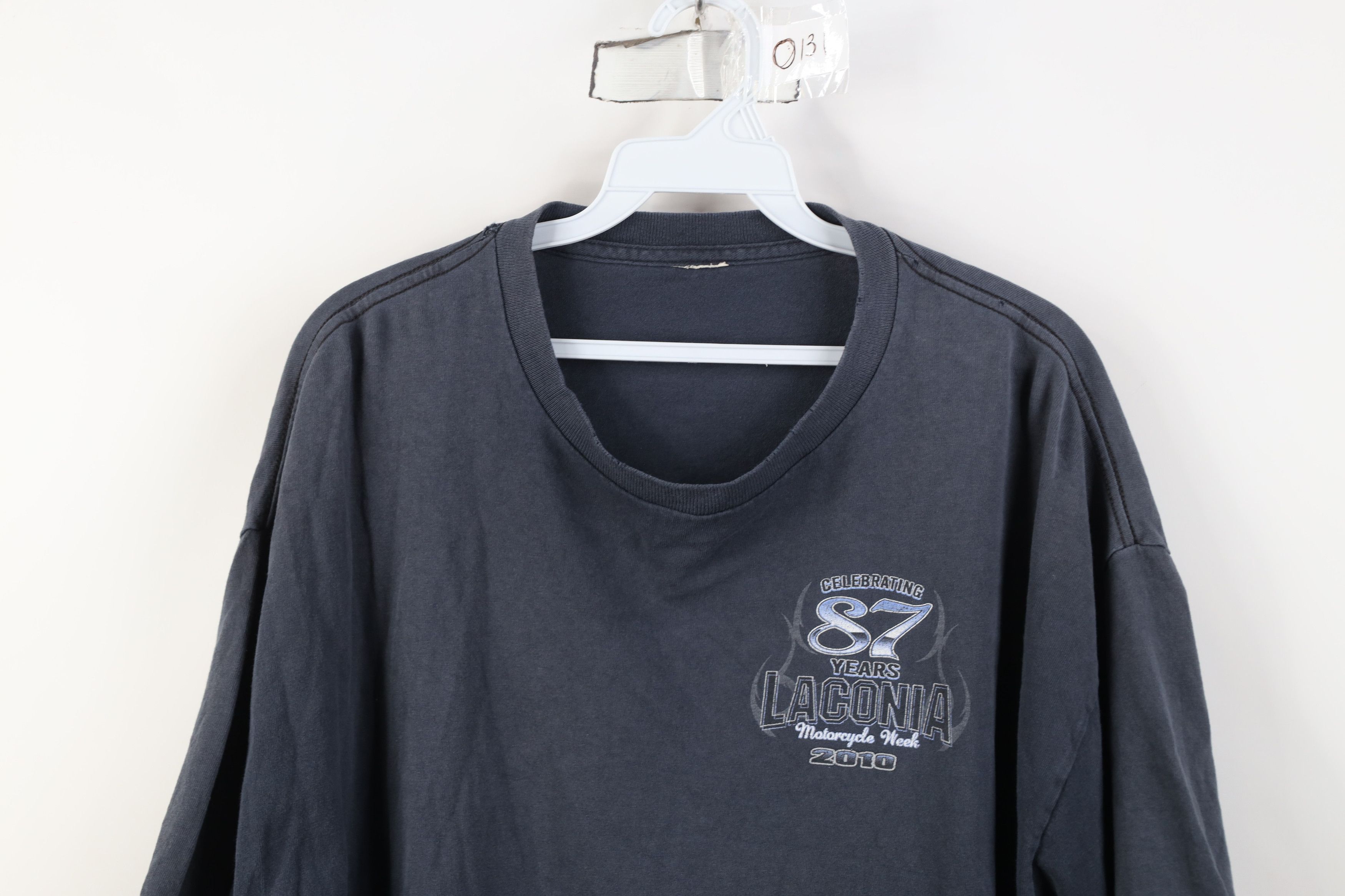 Vintage Vintage Y2K 2010 Laconia Motorcycle Week Skeleton 69 T-Shirt Size US XL / EU 56 / 4 - 2 Thumbnail