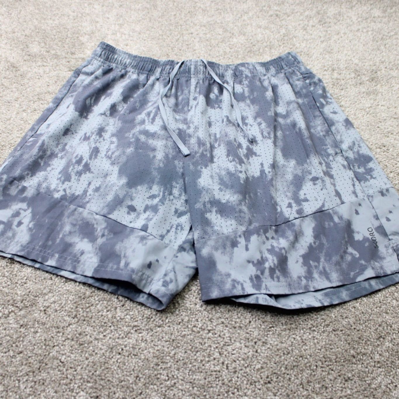 Vintage Skora Shorts Mens Large Blue/Gray Quick Dry Lined Drawstring 7" Inseam Bermuda Regular Size US 33 - 2 Thumbnail
