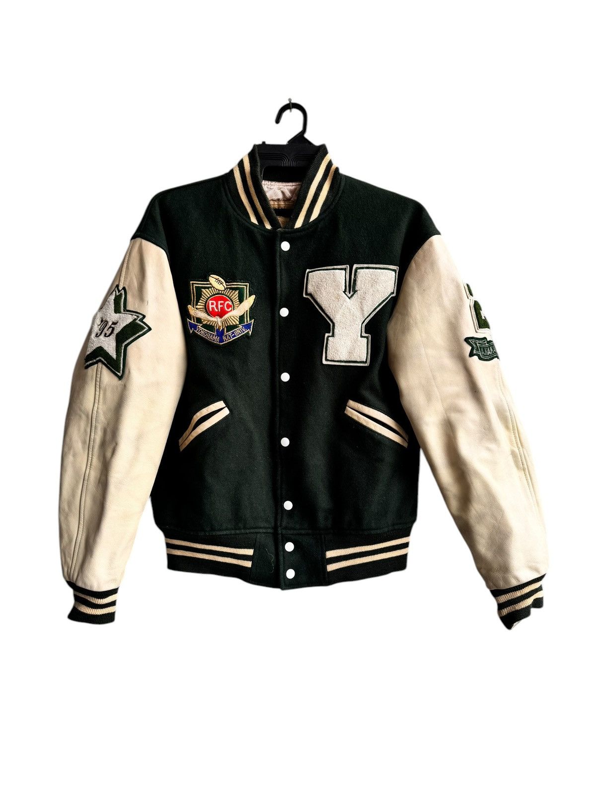 Vintage Vintage Varsity Yokohama Rugby Leather Sleeve Jacket Size US L / EU 52-54 / 3 - 2 Thumbnail