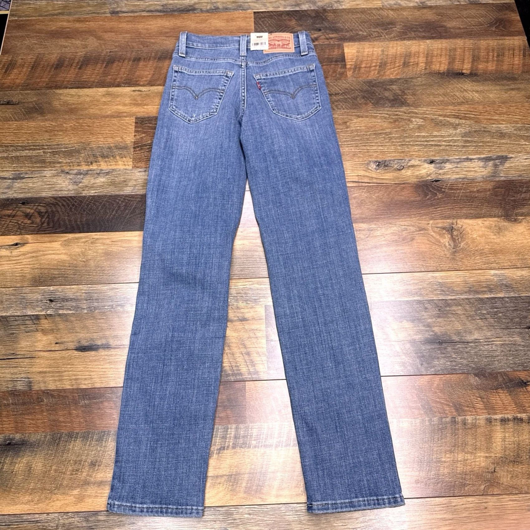 Levi's Levi's 724 High Rise Slim Straight Jeans Womens 24 Denim Stretch Medium Blue 30 Inseam Size 42" / US 20 - 3 Thumbnail