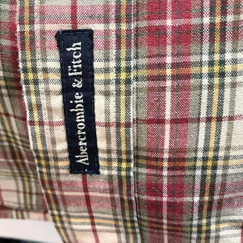 Abercrombie & Fitch VINTAGE Abercrombie & Fitch BIGGEST SHIRT Button Down L Tan Red Plaid Mens Y2K Size US L / EU 52-54 / 3 - 5 Thumbnail