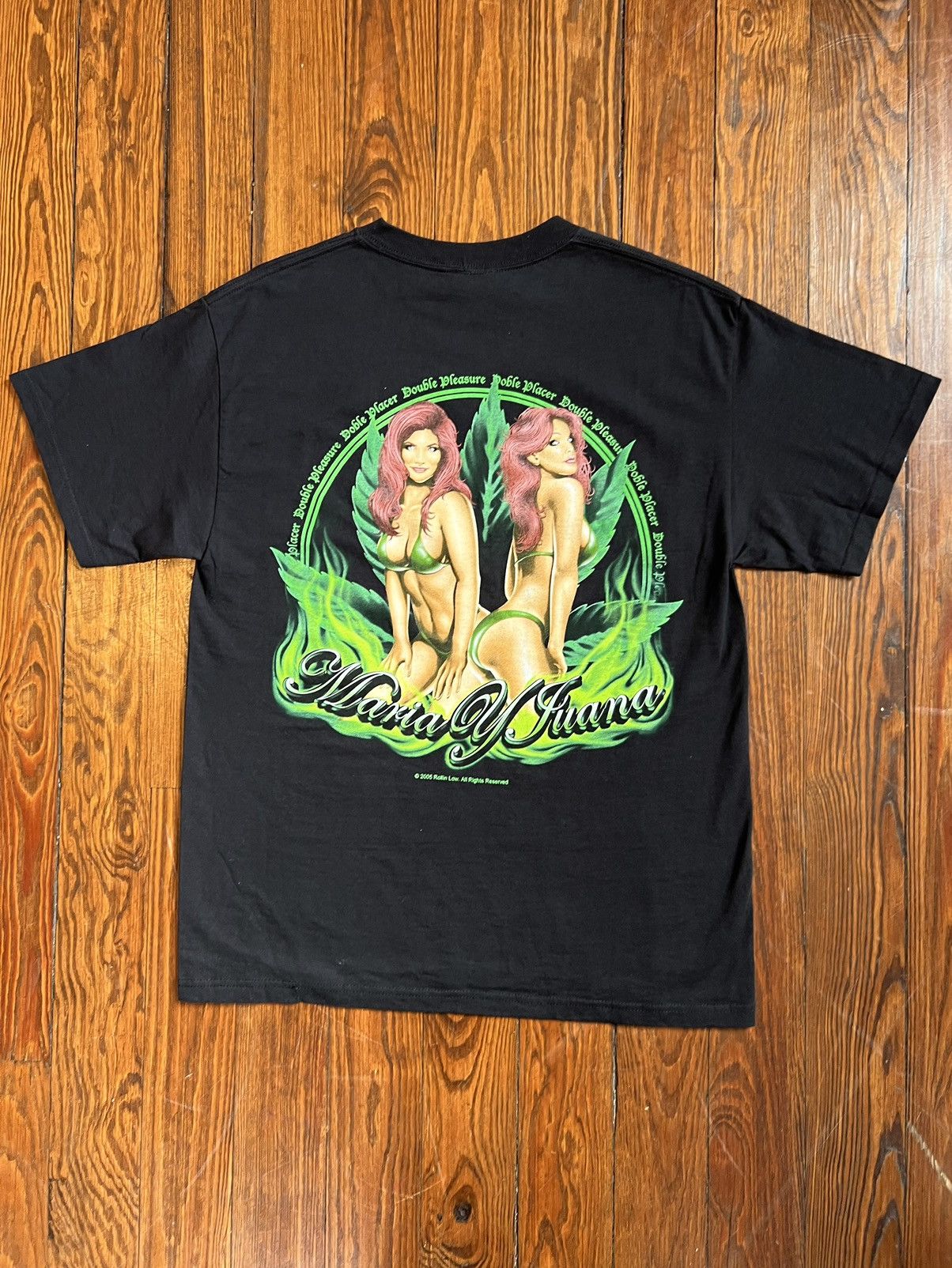 Homies × Mexicana × Vintage Vintage Lowrider Marijuana Pin Up Girl Pleasure Weed Tee Size US M / EU 48-50 / 2 - 2 Thumbnail