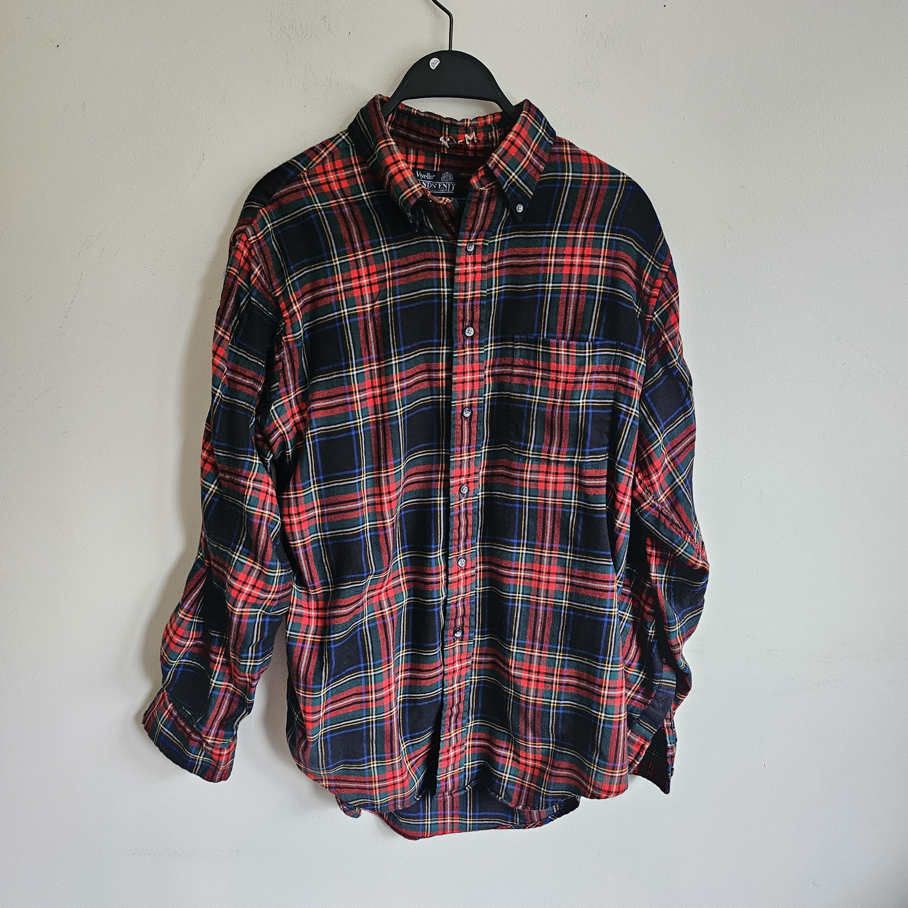 Lands' End × Vintage VTG Lands End Viyella Shirt Mens L 16-16 1/2 Button Down . Size US L / EU 52-54 / 3 - 2 Thumbnail