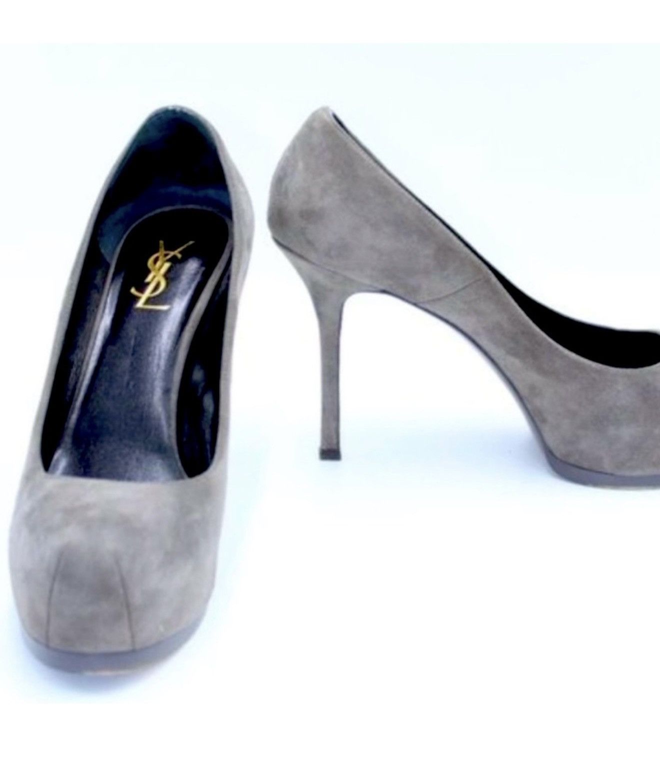 Yves Saint Laurent YSL Grey Pump Size US 11 / IT 41 - 2 Thumbnail