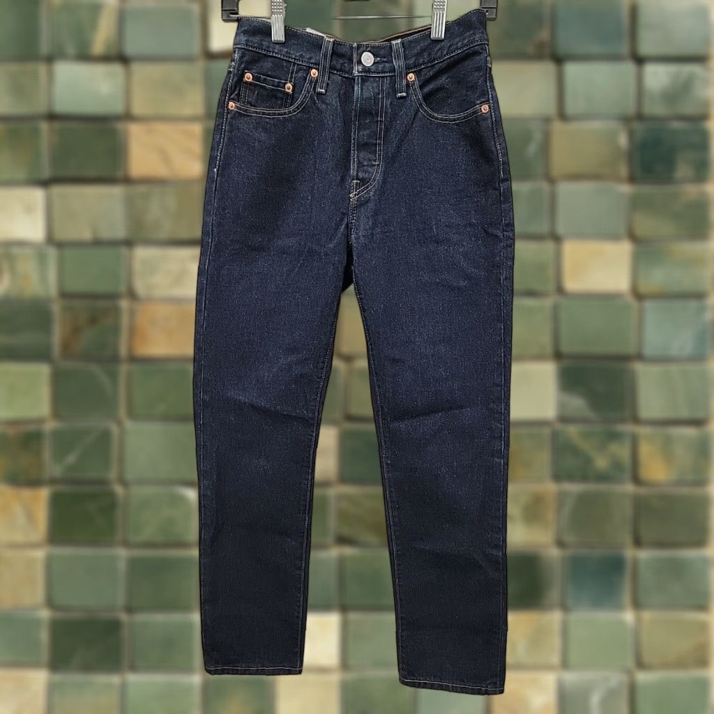 Levi's Levi's Womens 501 Jeans Premium Denim Button Fly 25x30 Blue Size 42" / US 20 - 1 Thumbnail