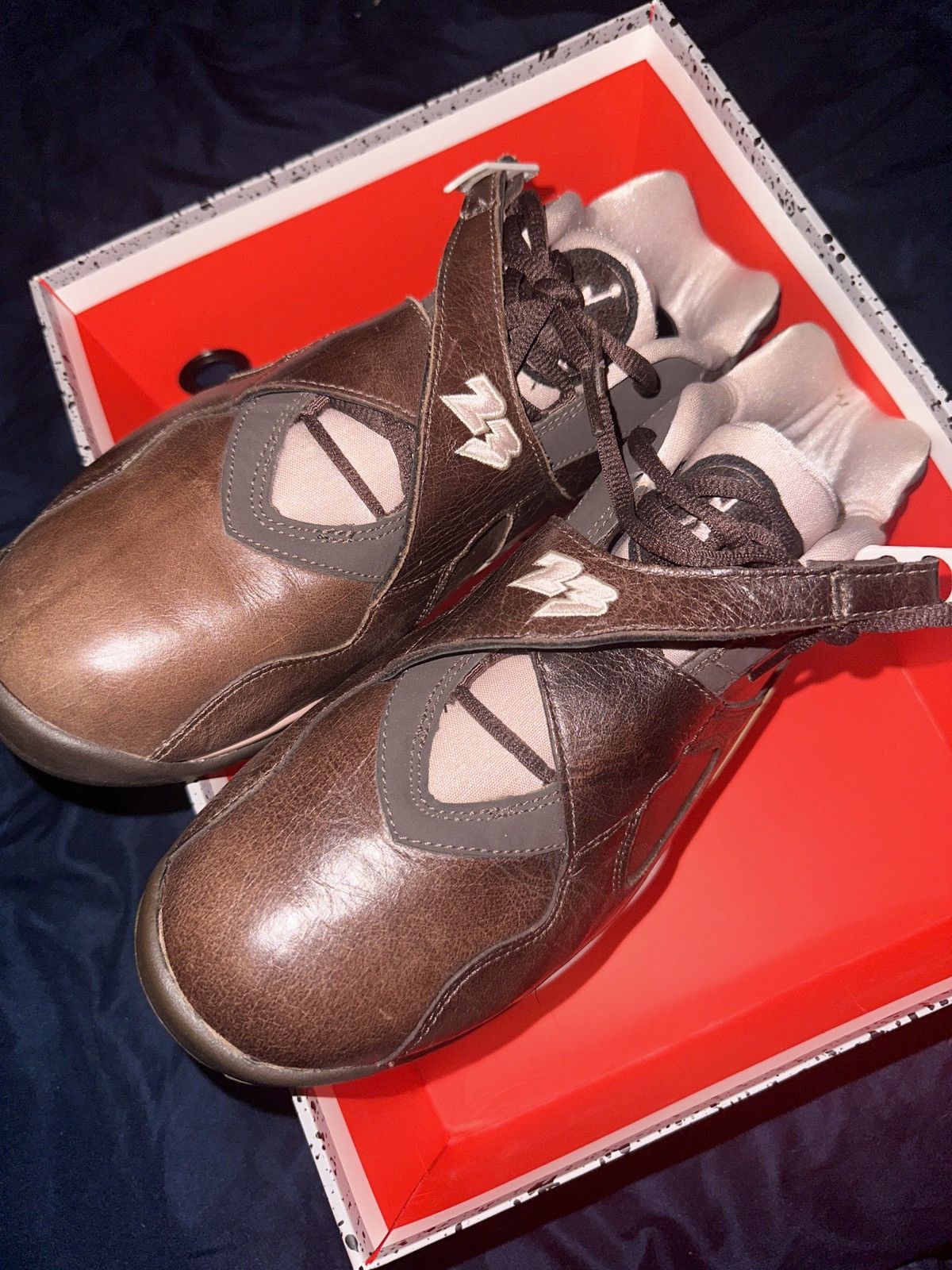 image of Jordan Brand 8 Low Dark Cinder Shoes in Brown, Men's (Size 12)