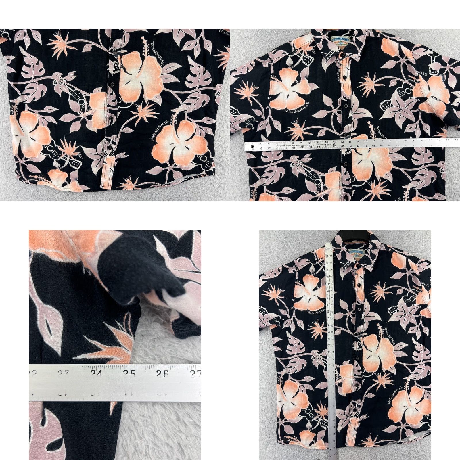 Vintage Margaritaville Shirt Mens Floral Button Cotton XL Black Hibiscus Pattern Modern Classic Casual Shirt Size US XL / EU 56 / 4 - 8 Thumbnail