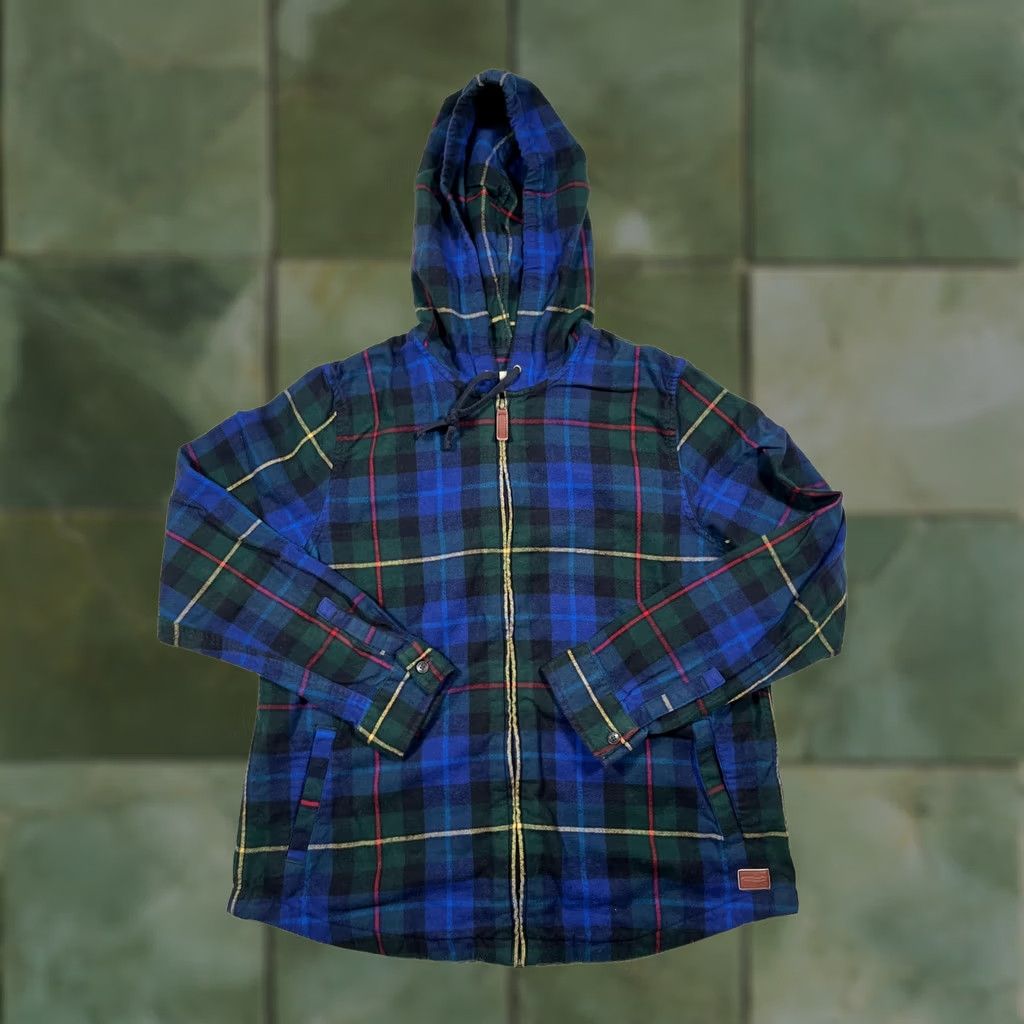 Vintage L.L.Bean Jacket Medium Blue Plaid Flannel Hooded Full Zip Relaxed Fit Shirt Jacket Fleece Pockets Women/Boys? Size US M / EU 48-50 / 2 - 1 Thumbnail