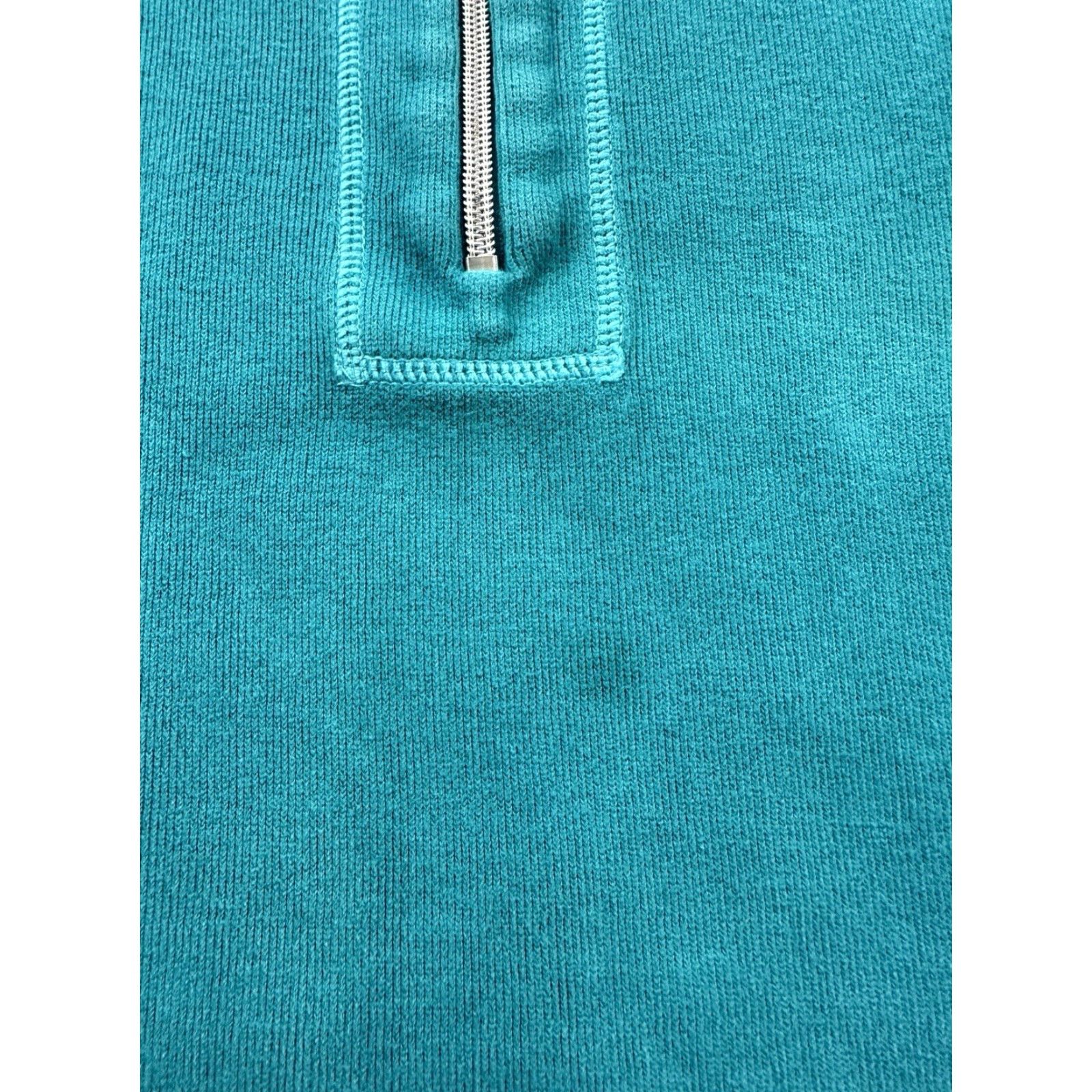 Tommy Bahama Tommy Bahama Sweater Womens S Green 1/4 1/2 Zip Long Sleeve Pullover Ladies Mock Neck Logo Beach Pattern Solid Knit Size S / US 4 / IT 40 - 3 Thumbnail