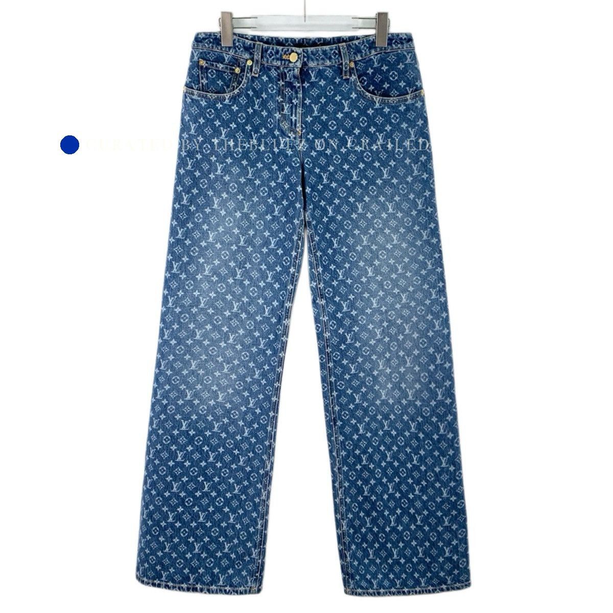 Louis Vuitton Monogram Printed Denim Pants in Blue Size US 28 / EU 44 - 1 Thumbnail