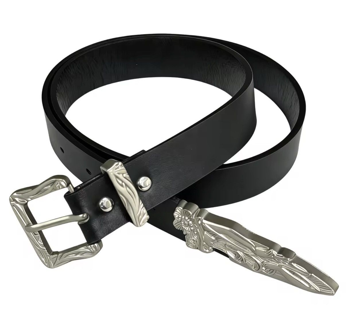 Other Western Punk Metal PU Leather Belt Size ONE SIZE - 5 Thumbnail