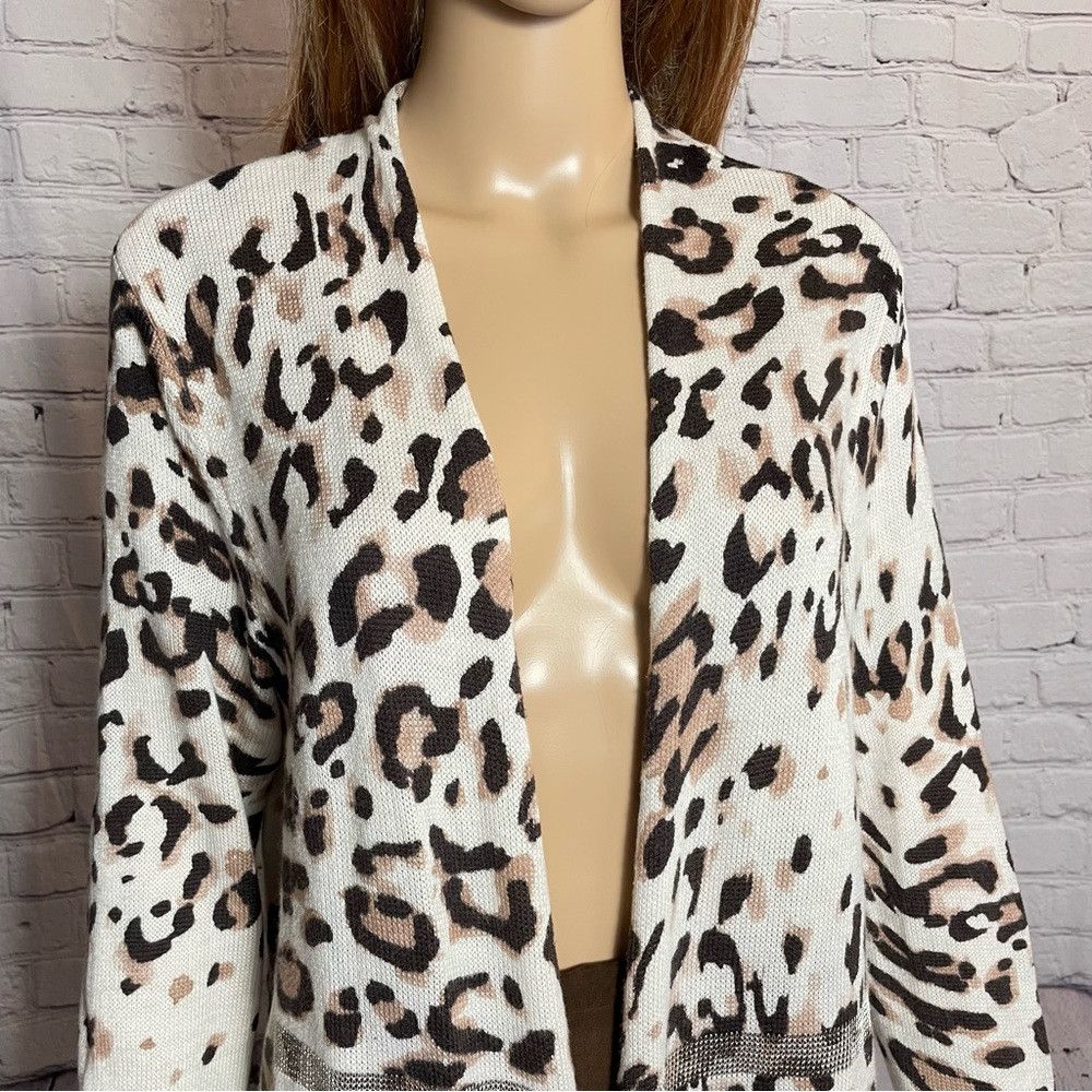 Chicos Chico's Animal Shine Viven Cardigan Size 2 US L Size L / US 10 / IT 46 - 3 Thumbnail