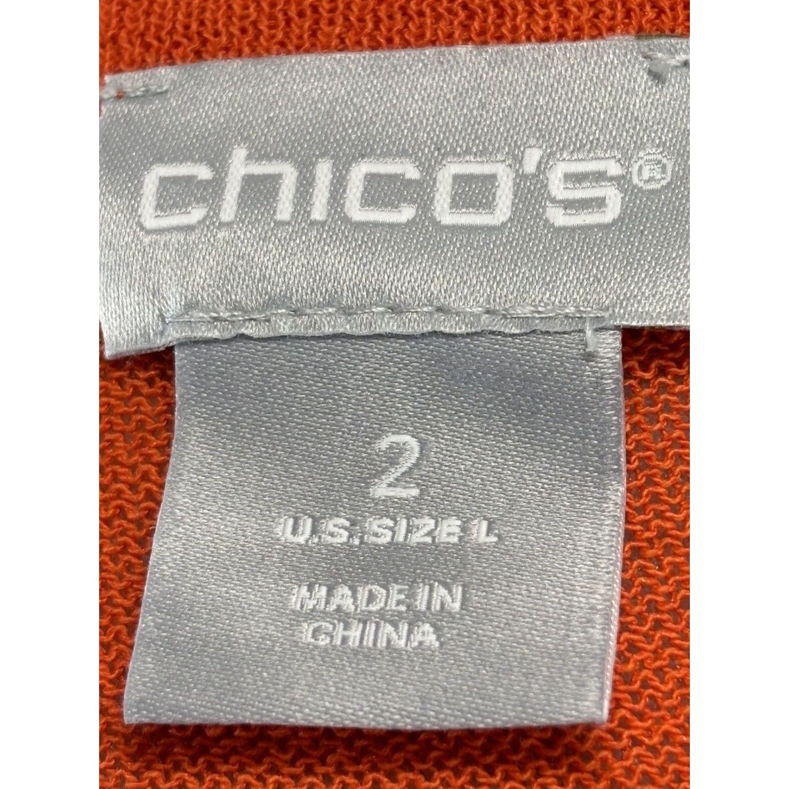 Vintage Chicos Cardigan Sweater Womens Large Orange Lightweight Long Sleeve V-Neck Cotton Blend Size L / US 10 / IT 46 - 6 Thumbnail
